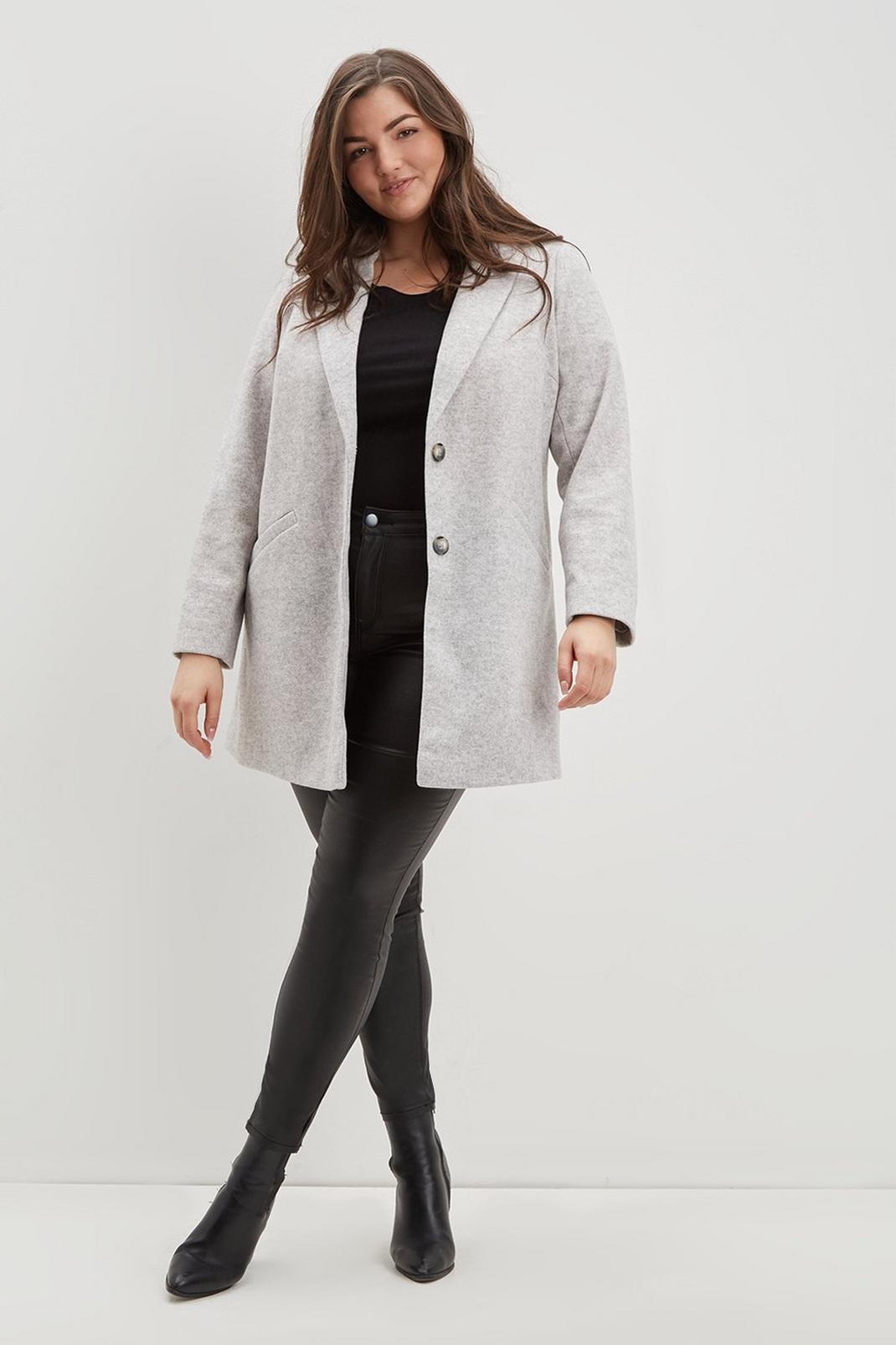 131 Curve Single Breasted Boyfriend Coat image number 1