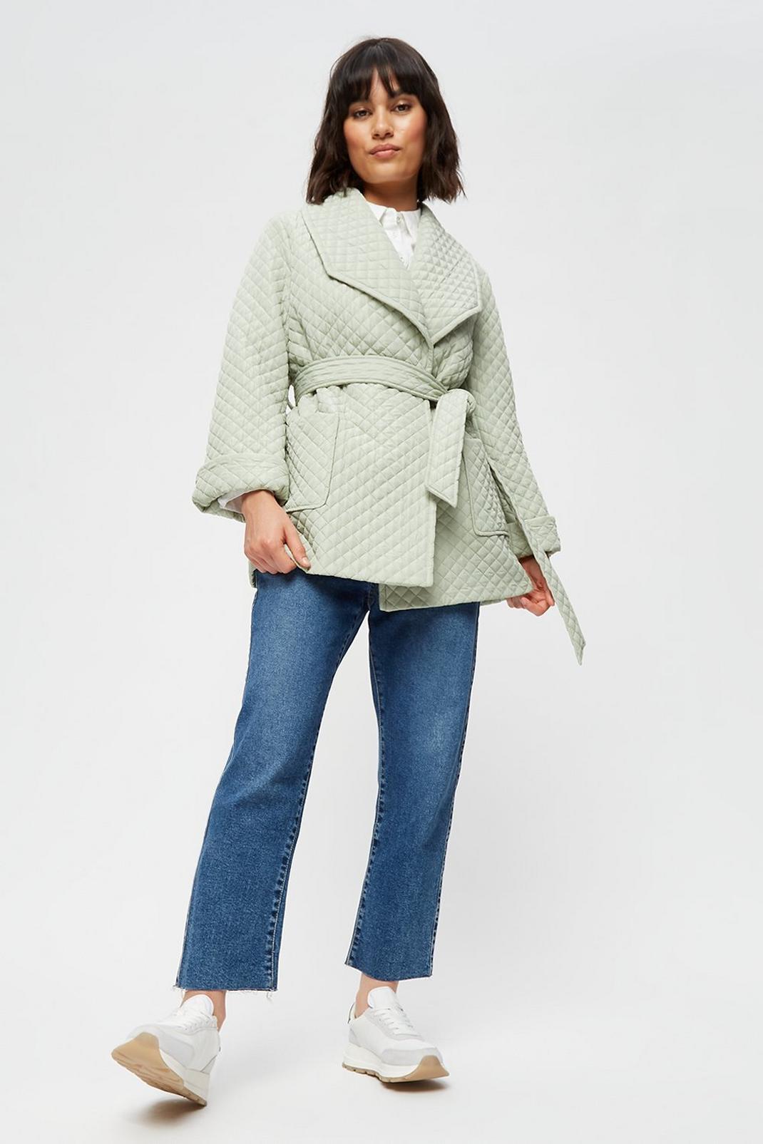 209 Petite Short Quilted Wrap Coat image number 2