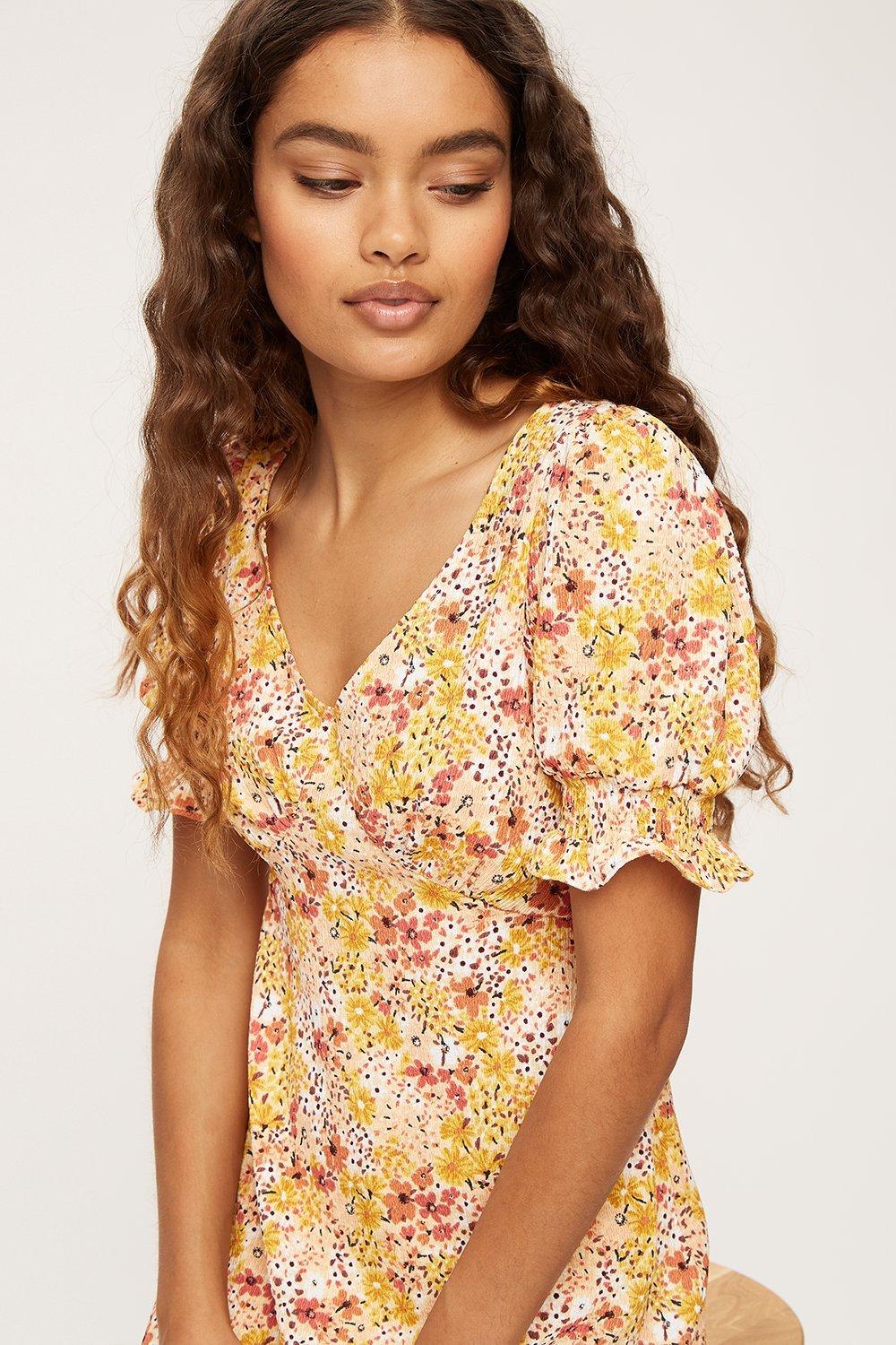 dorothy perkins yellow midi dress