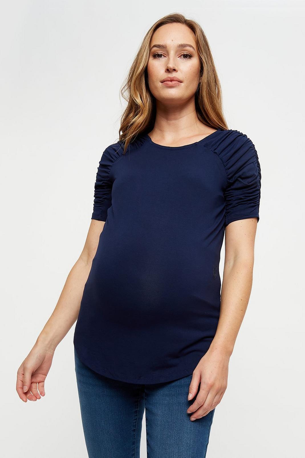 148 Maternity Ruched Sleeve Top image number 1