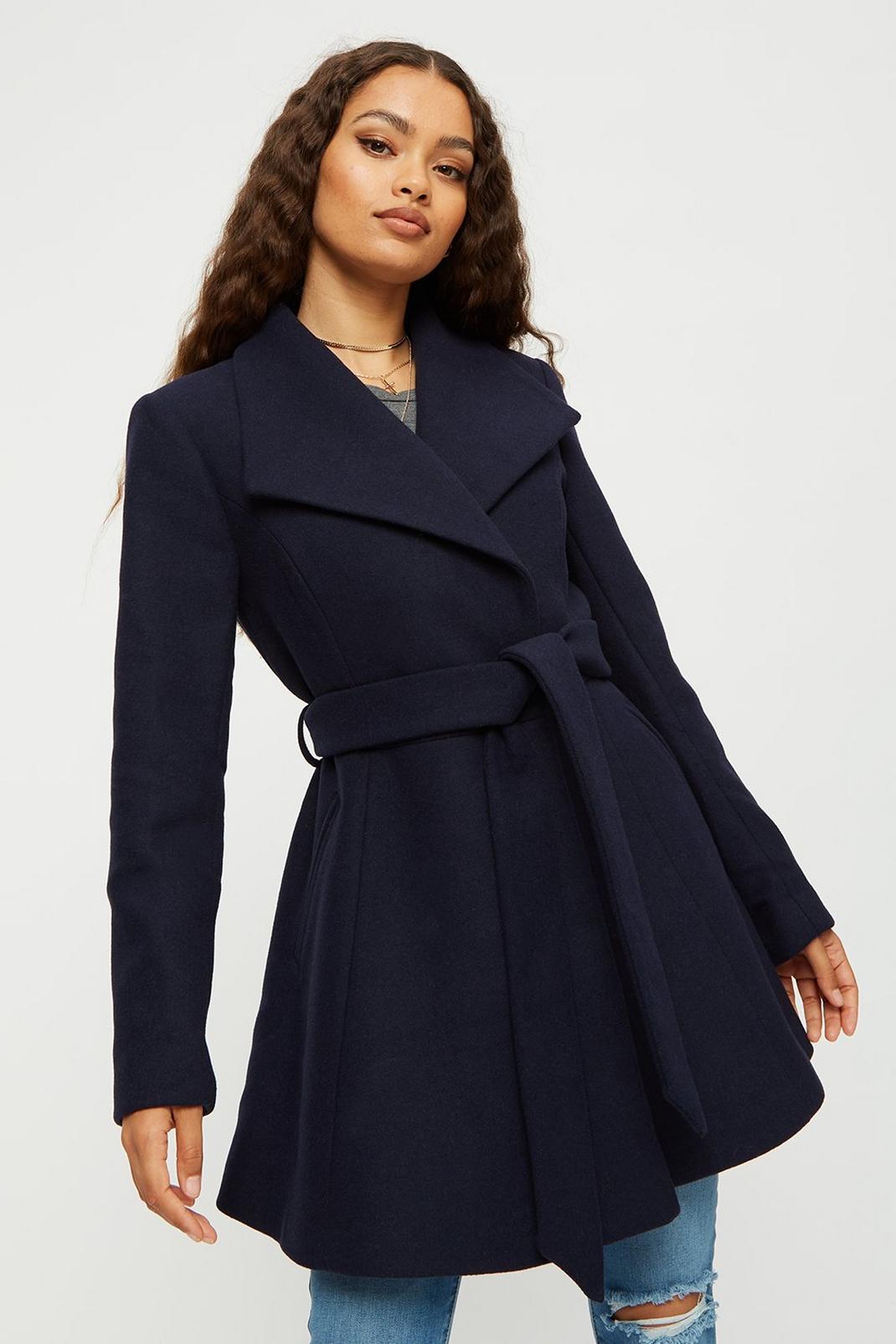 148 Petite Belted Wrap Coat image number 1