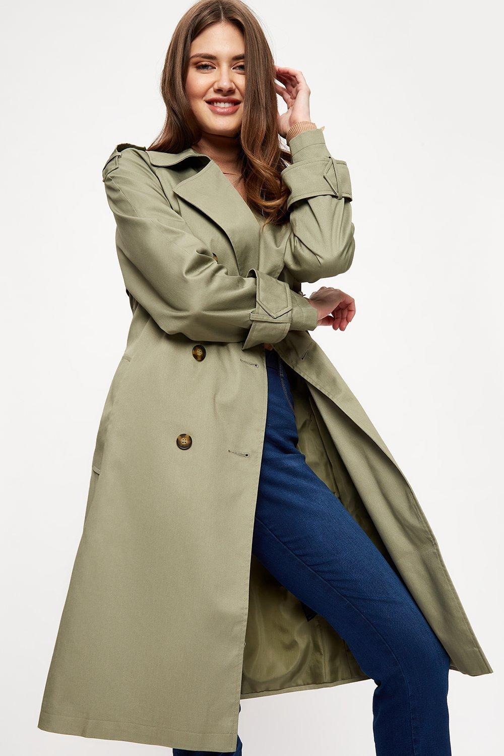 khaki long coat