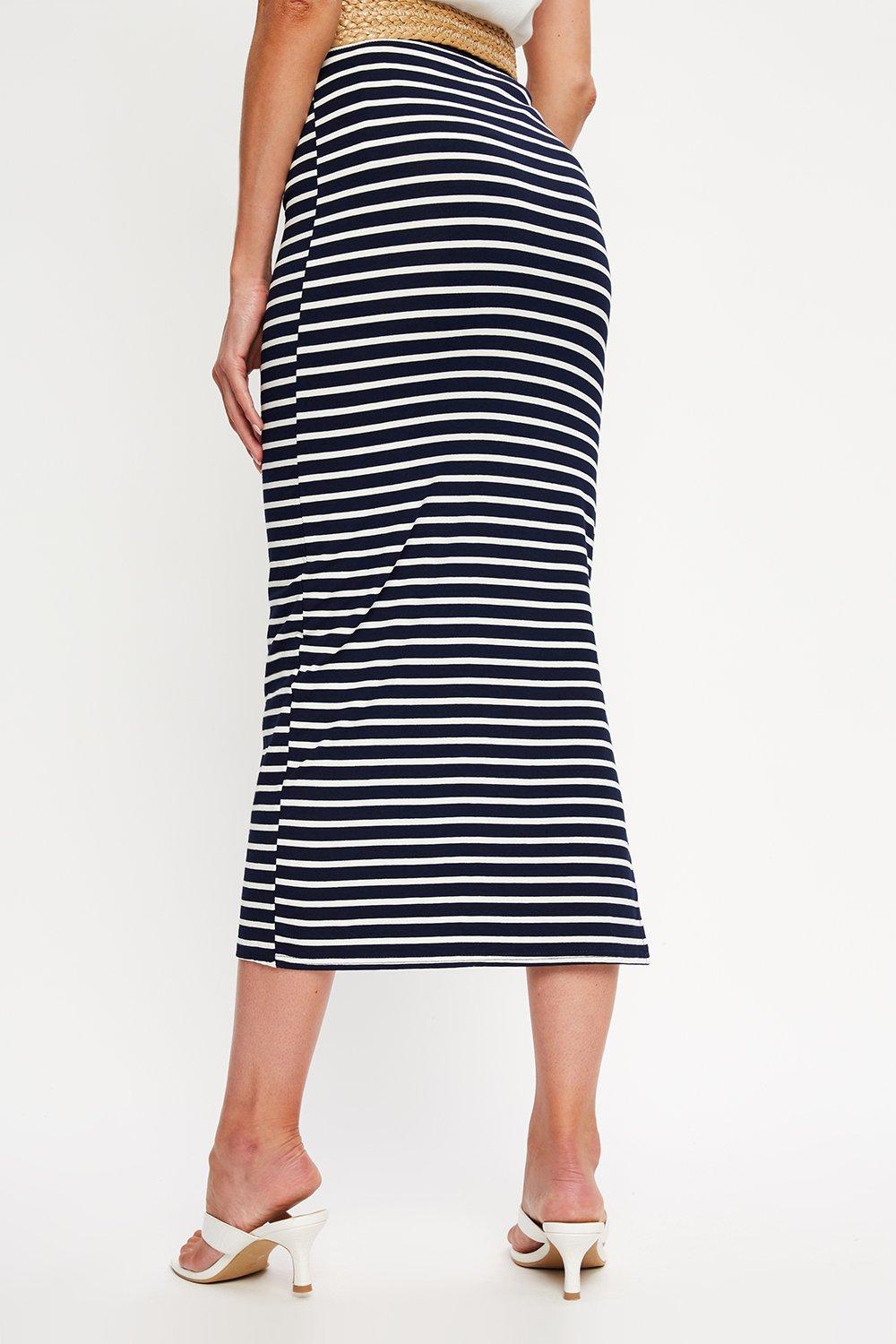 striped jersey midi skirt