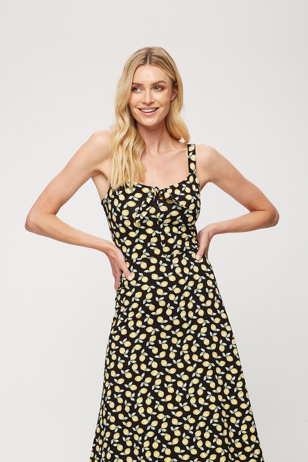 lemon strappy dress