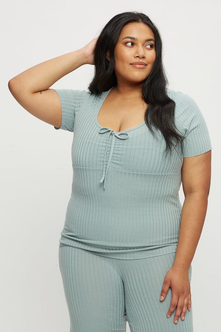 Curve Sage Ruched Front Top