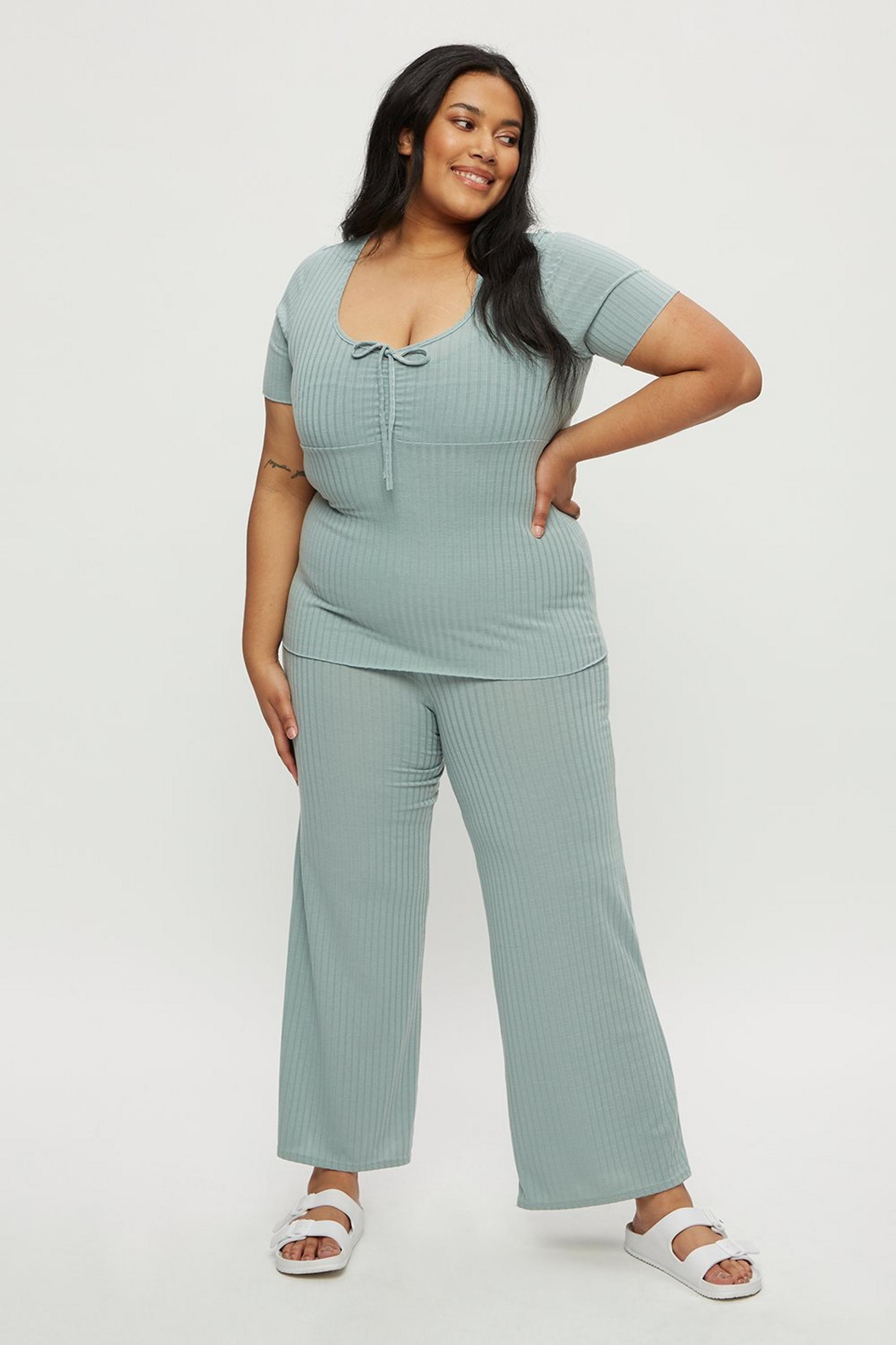 sage green wide leg trousers