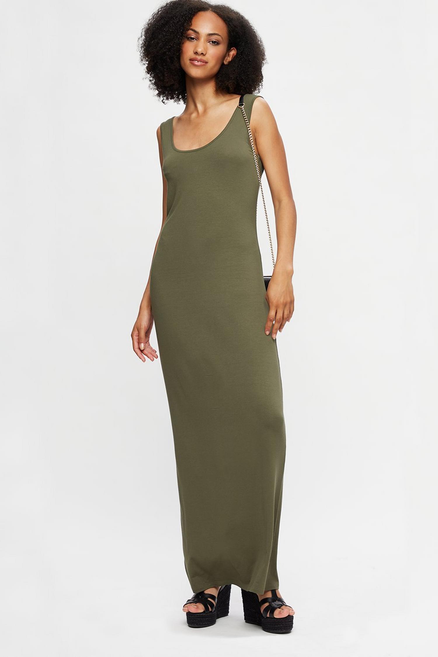 Tall Khaki Sleeveless Maxi Dress | Dorothy Perkins UK