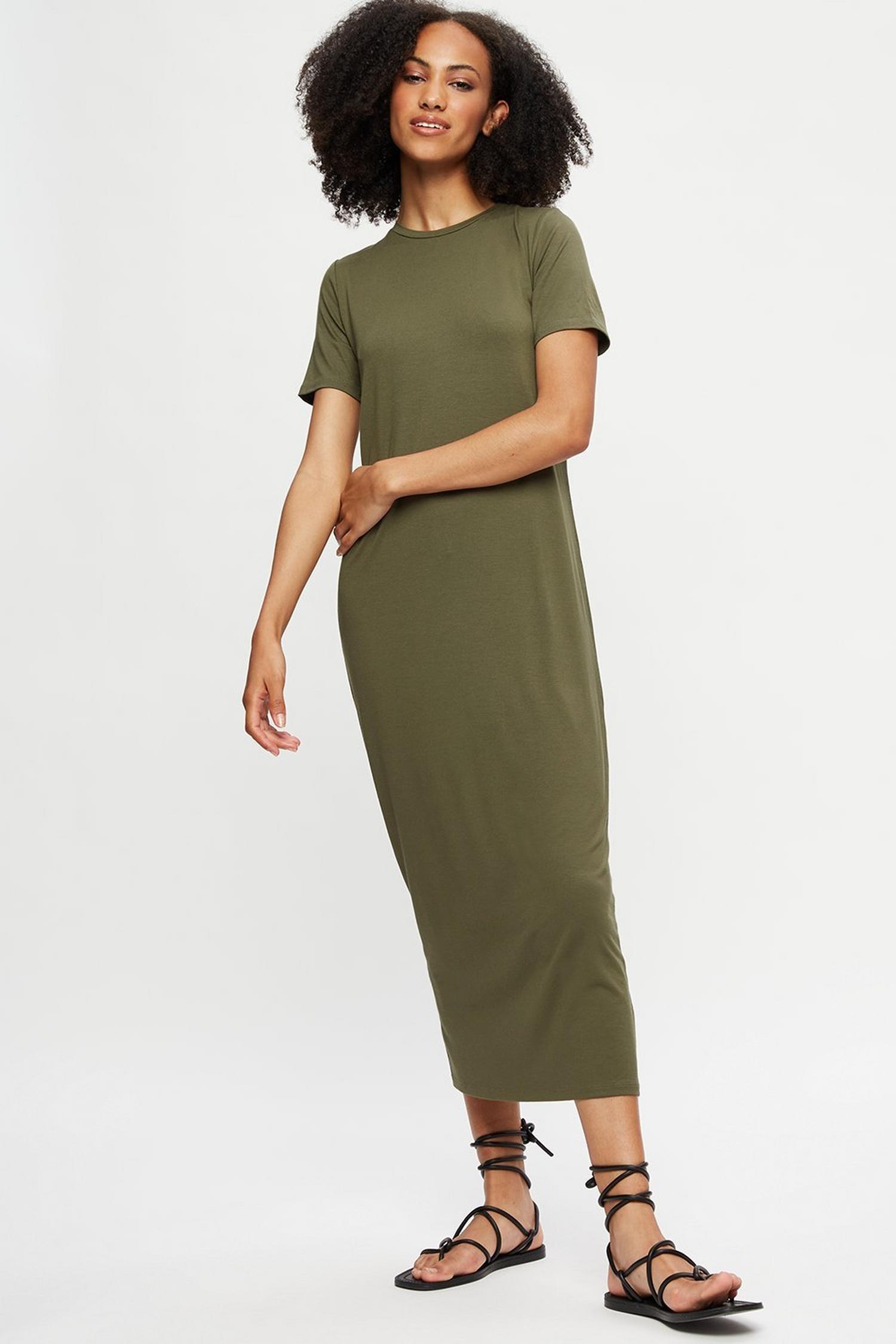 ribbed t shirt midi dress