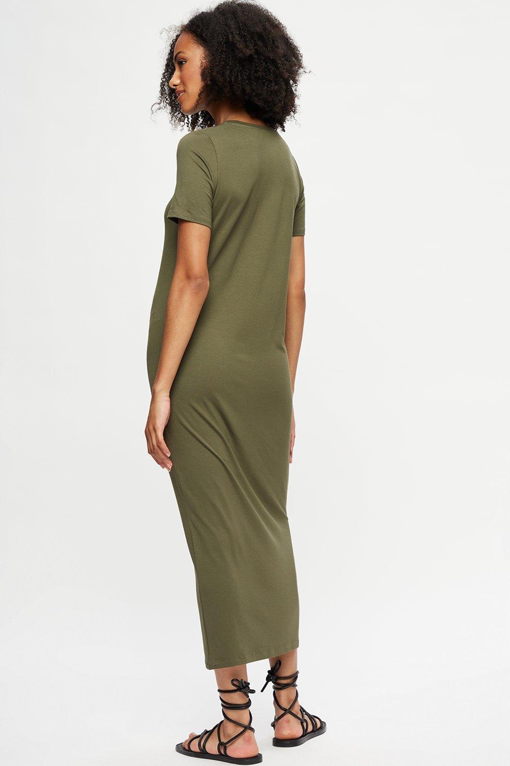 khaki tee shirt dress