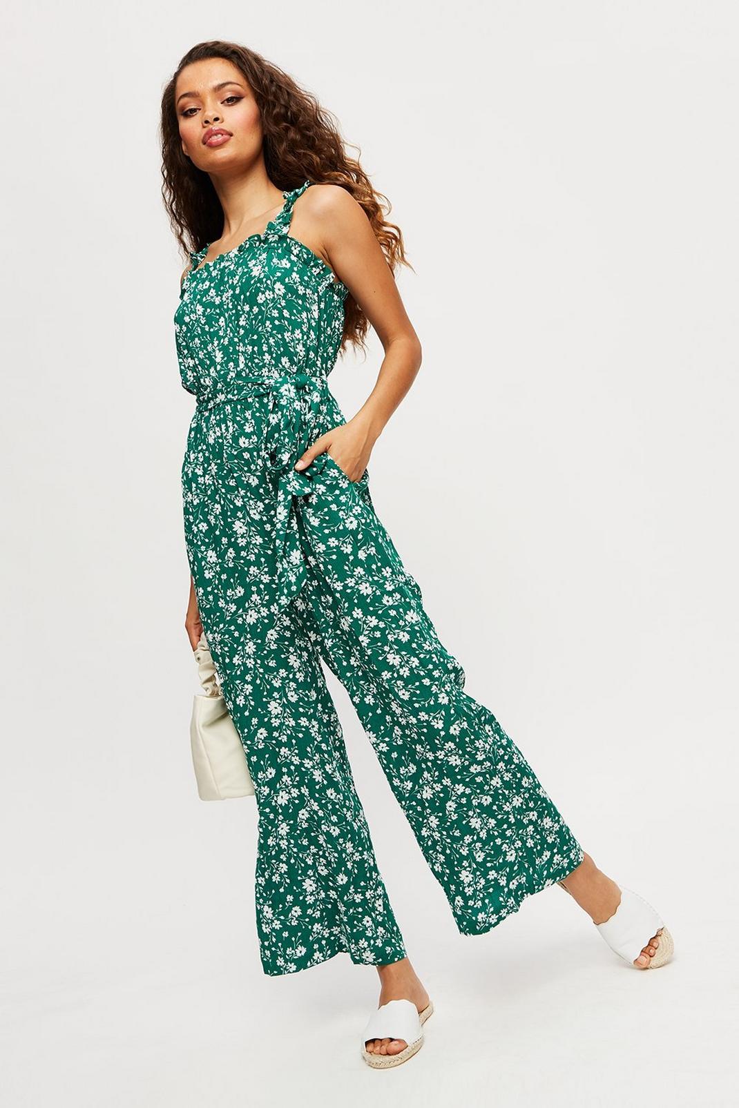 130 Petite Green Ditsy Jumpsuit image number 2