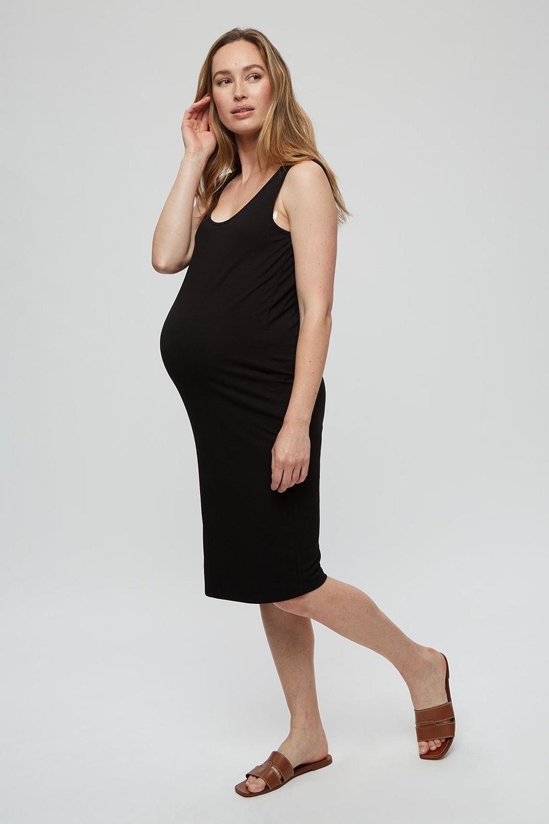 105 Maternity Black Sleeveless Dress image number 2