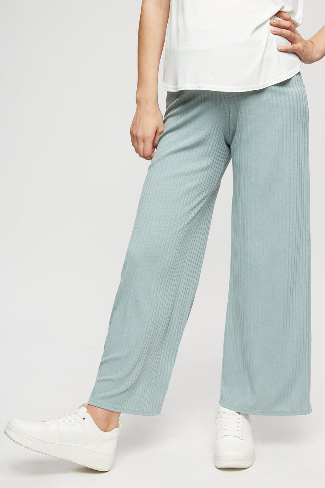 209 Maternity Sage Wide Leg Jersey Rib Trouser image number 2