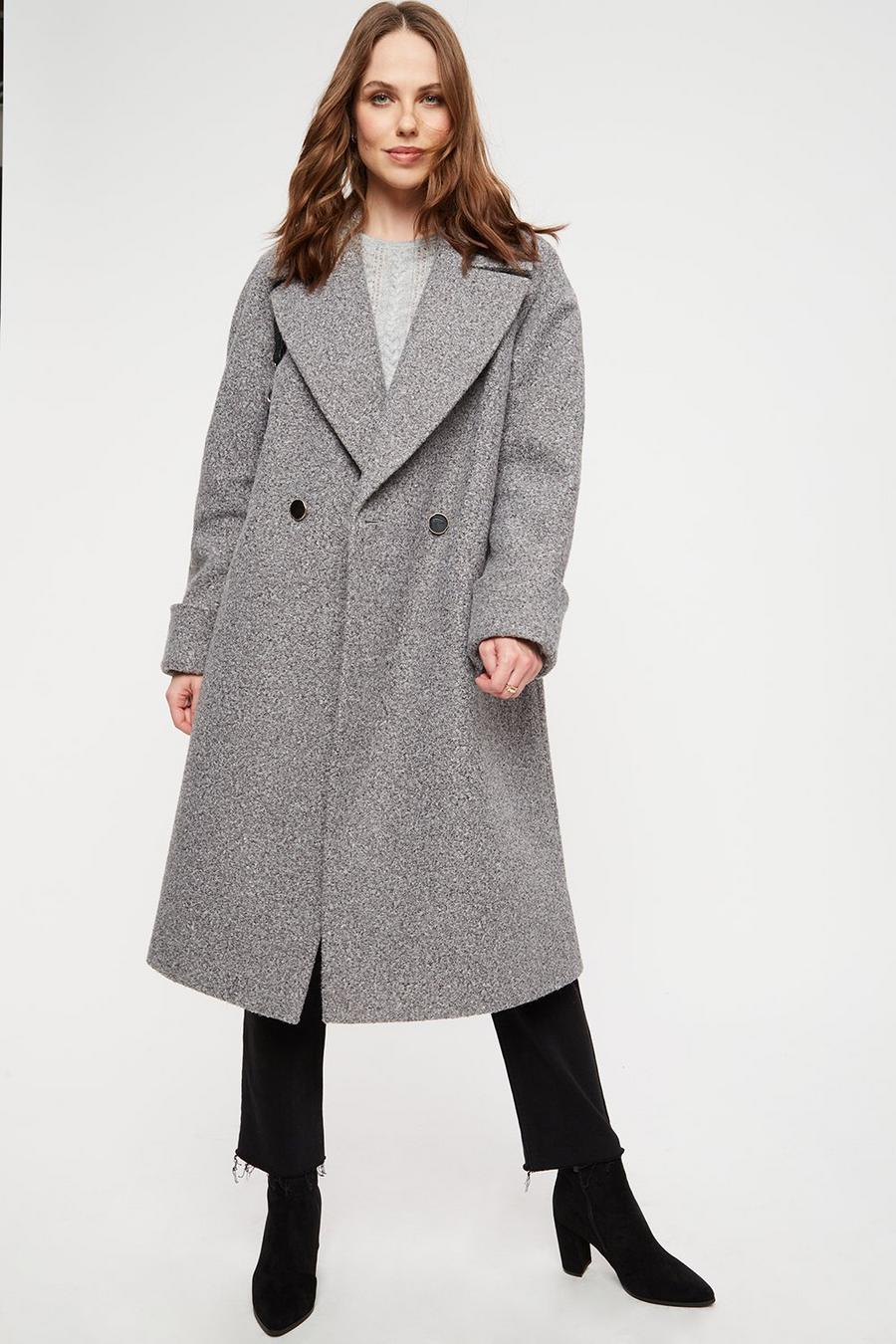 Premium boucle Double breasted Long Coat 
