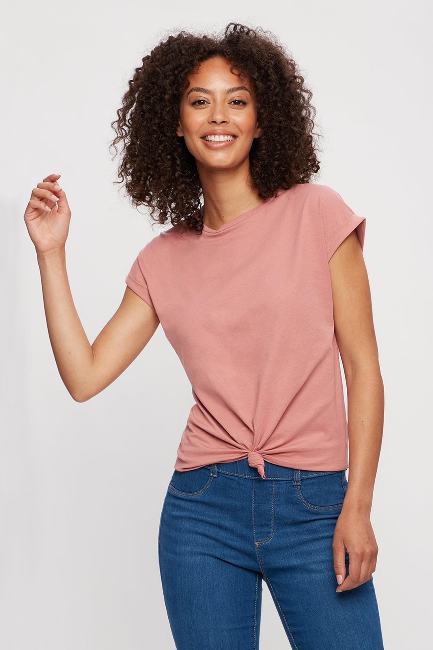 river island roll sleeve t shirt