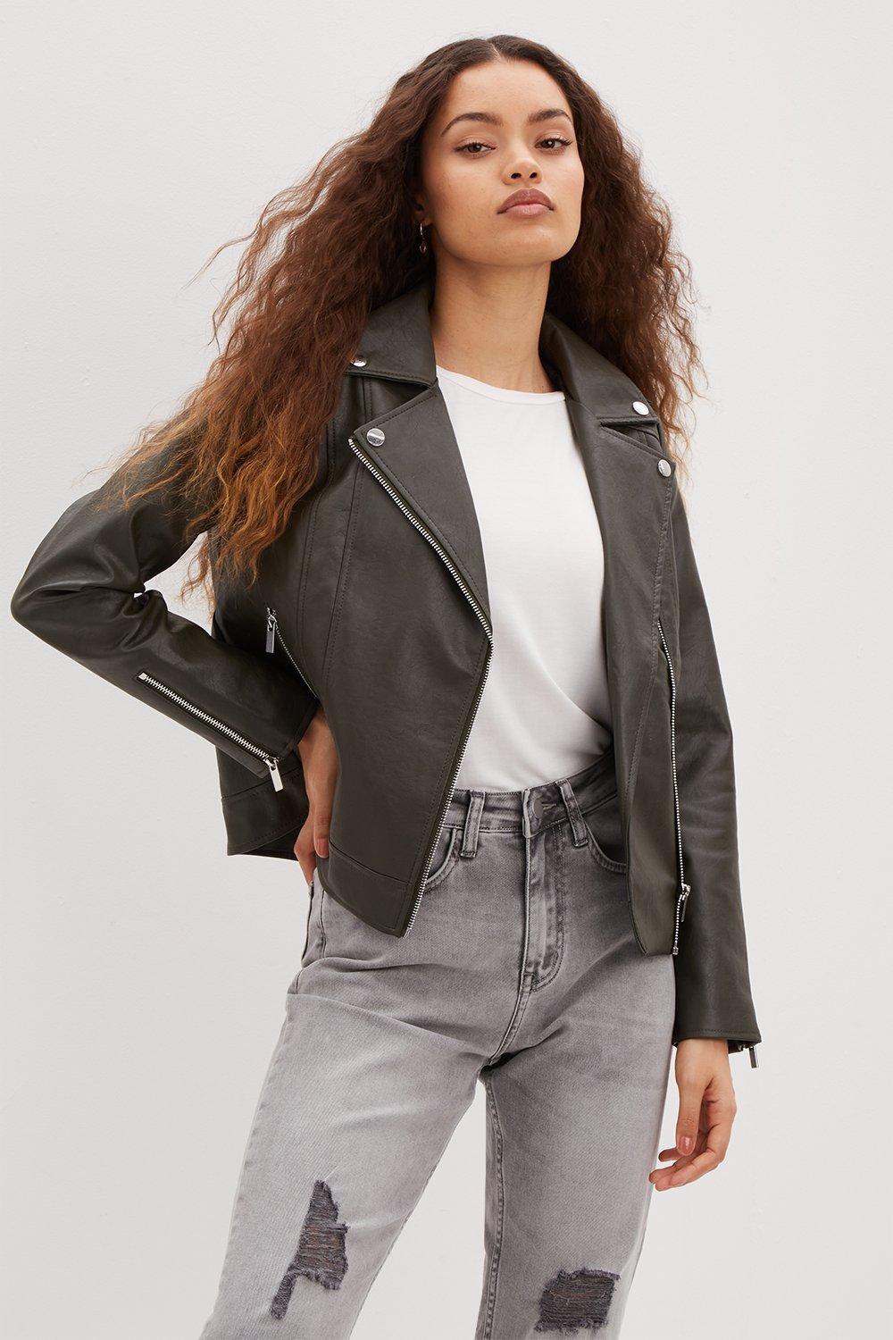 dorothy perkins pu jacket