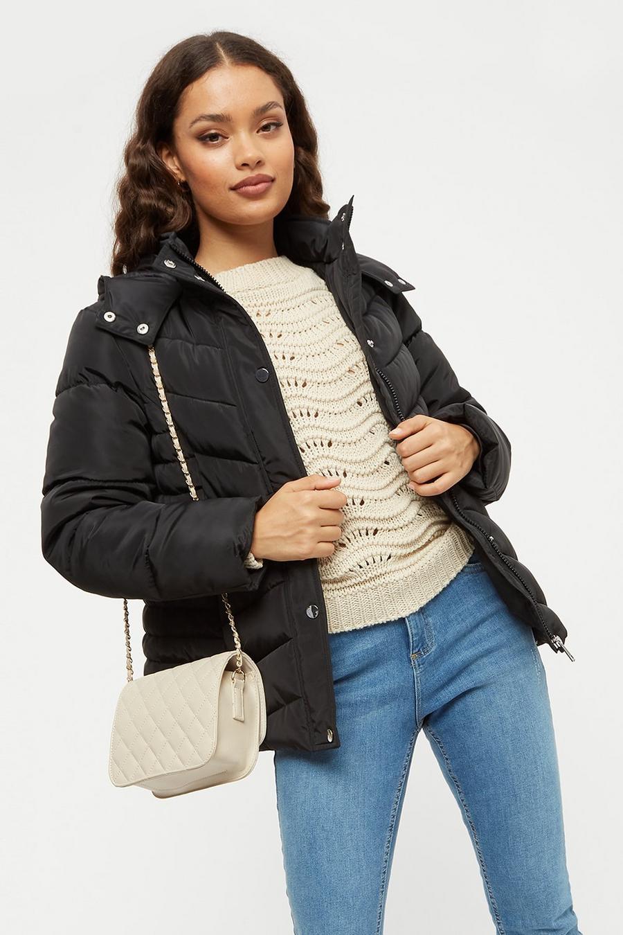 Petite Quilted Short Padded Jacket