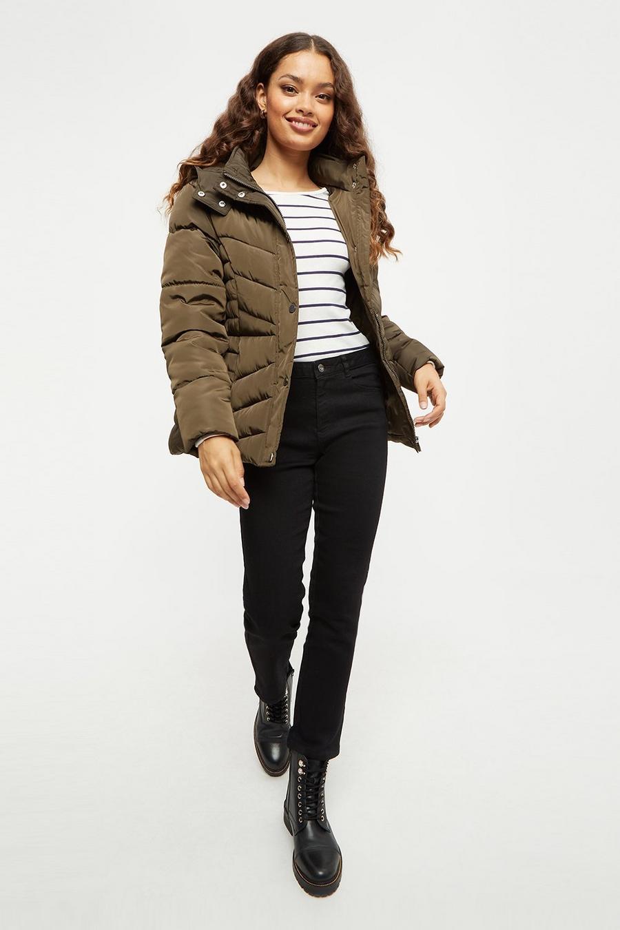 Petite Quilted Short Padded Jacket