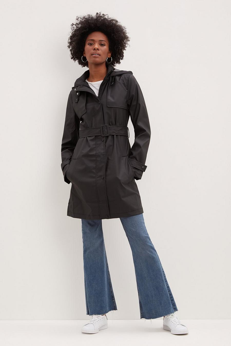 Tall Check Lined Belted Raincoat