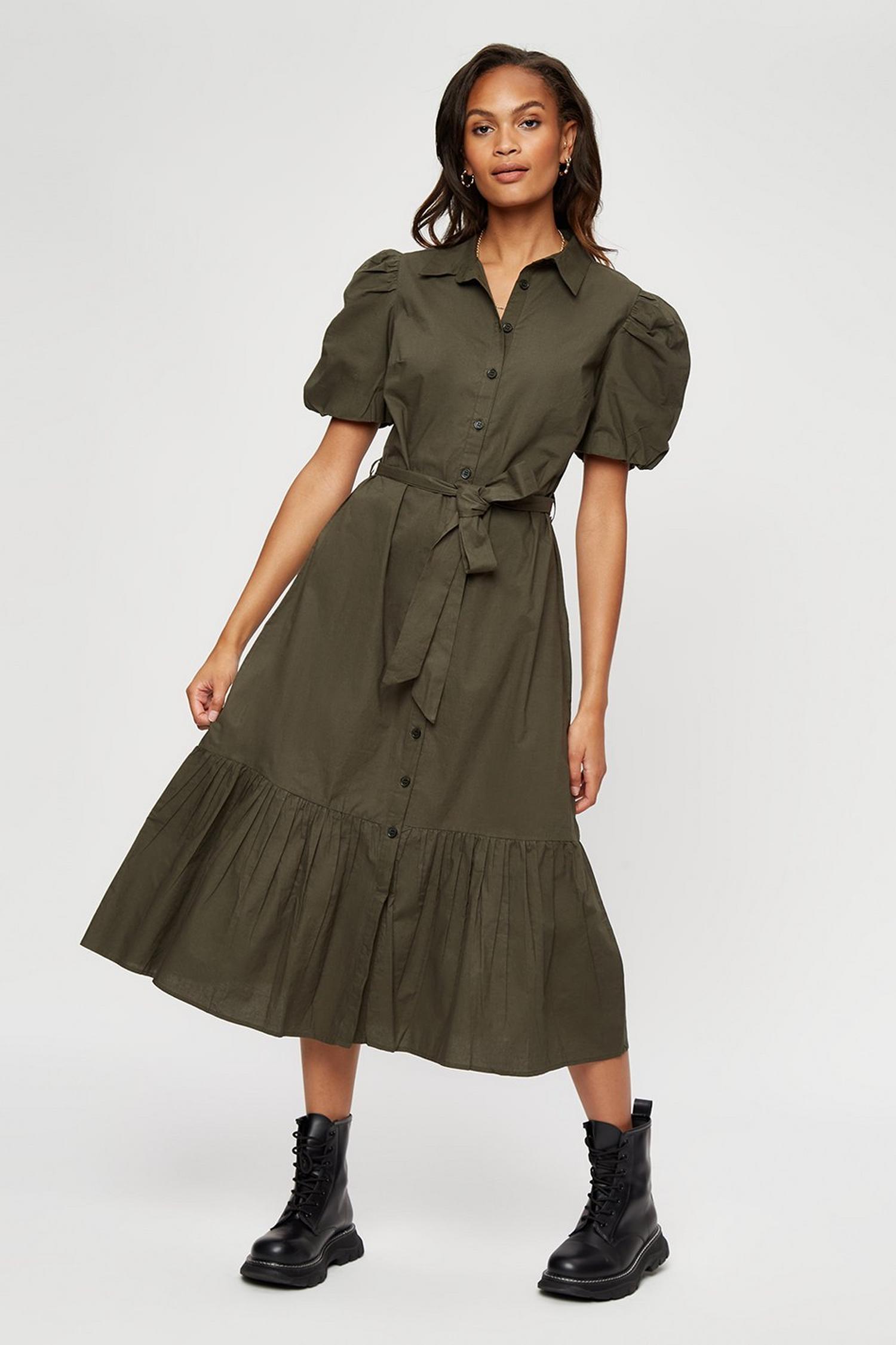 poplin shirt dress bershka