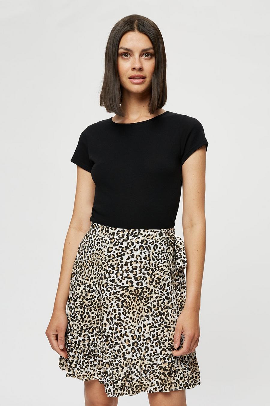 Leopard Mini Wrap Skirt
