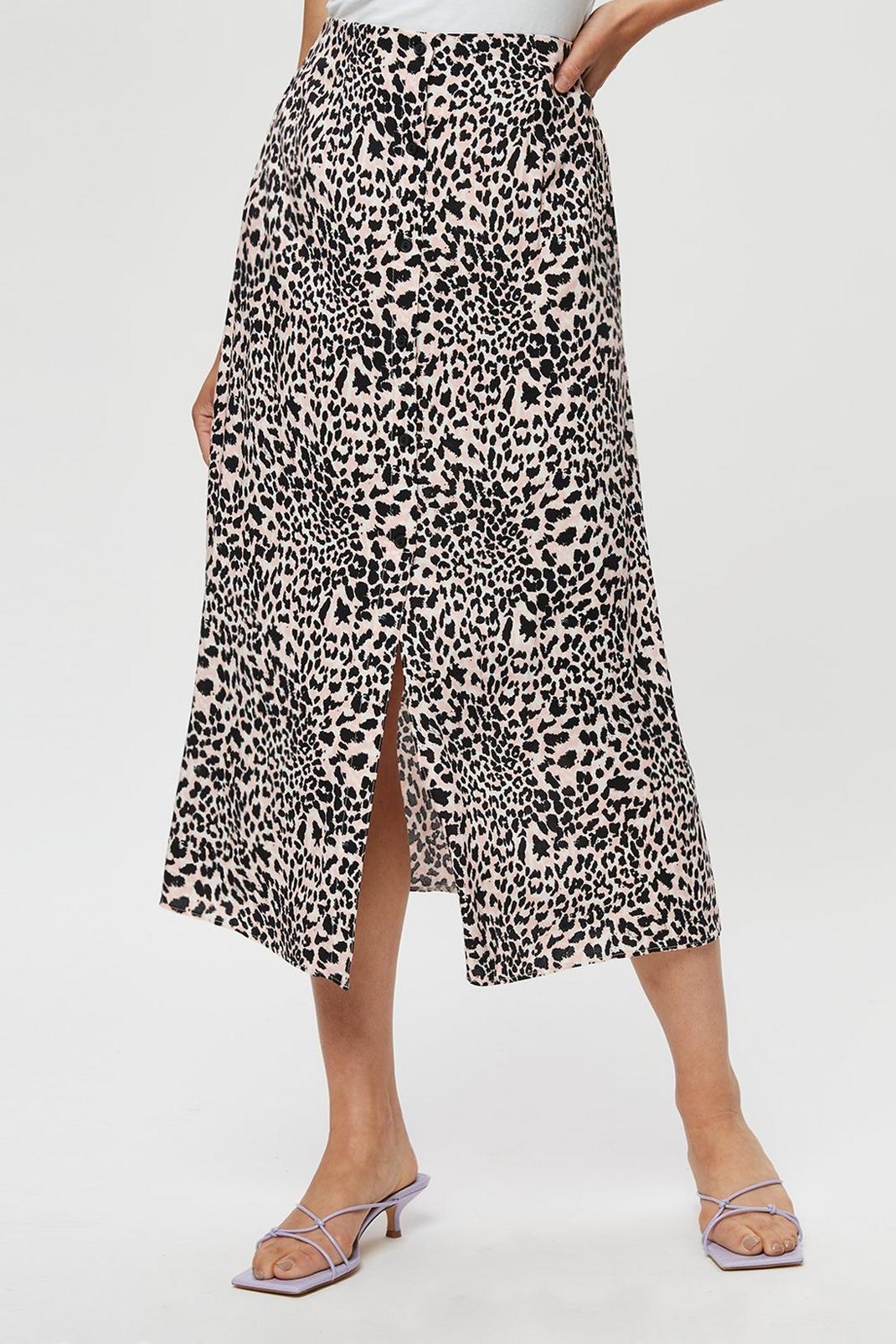 193 Leopard Button Midaxi Skirt image number 2