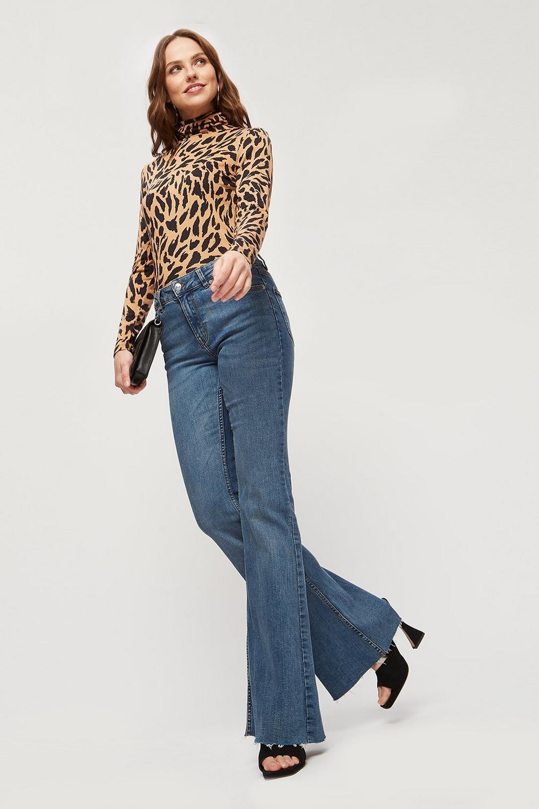 996 Abstract Animal Print Roll Neck image number 2