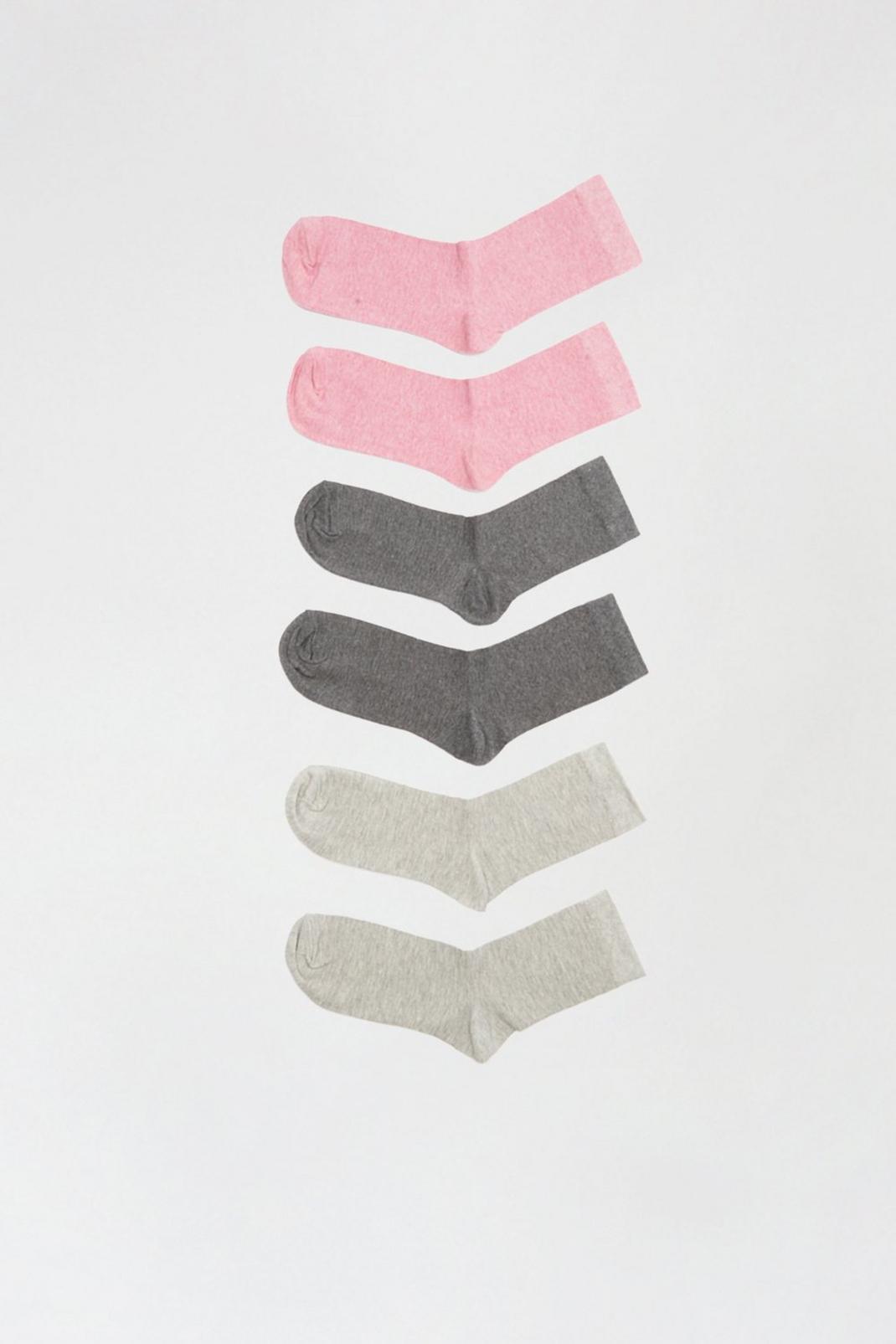 265 5 Pack Blush And Grey Ankle Sock image number 2