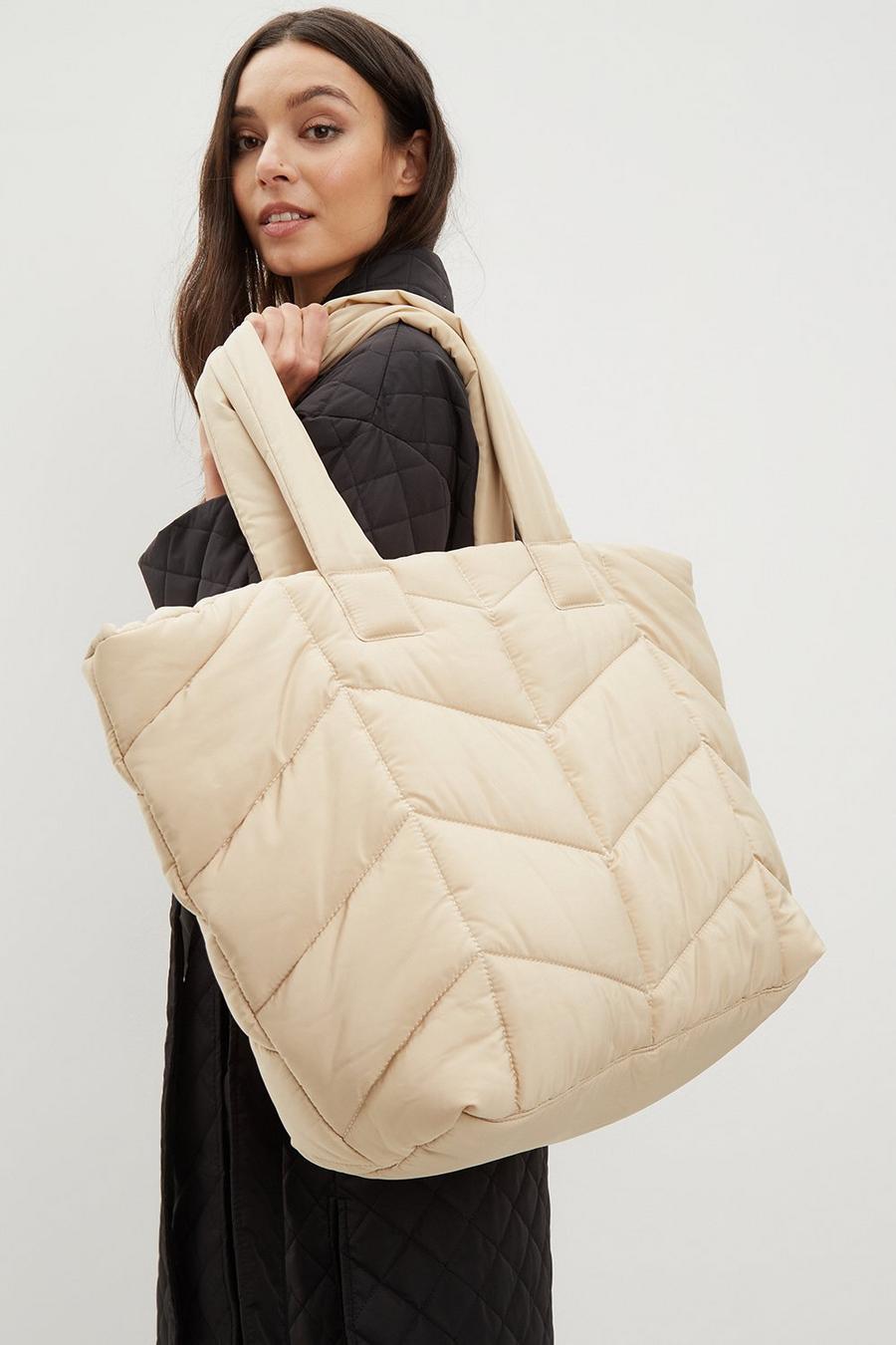 Nylon Quilted Shopper Bag