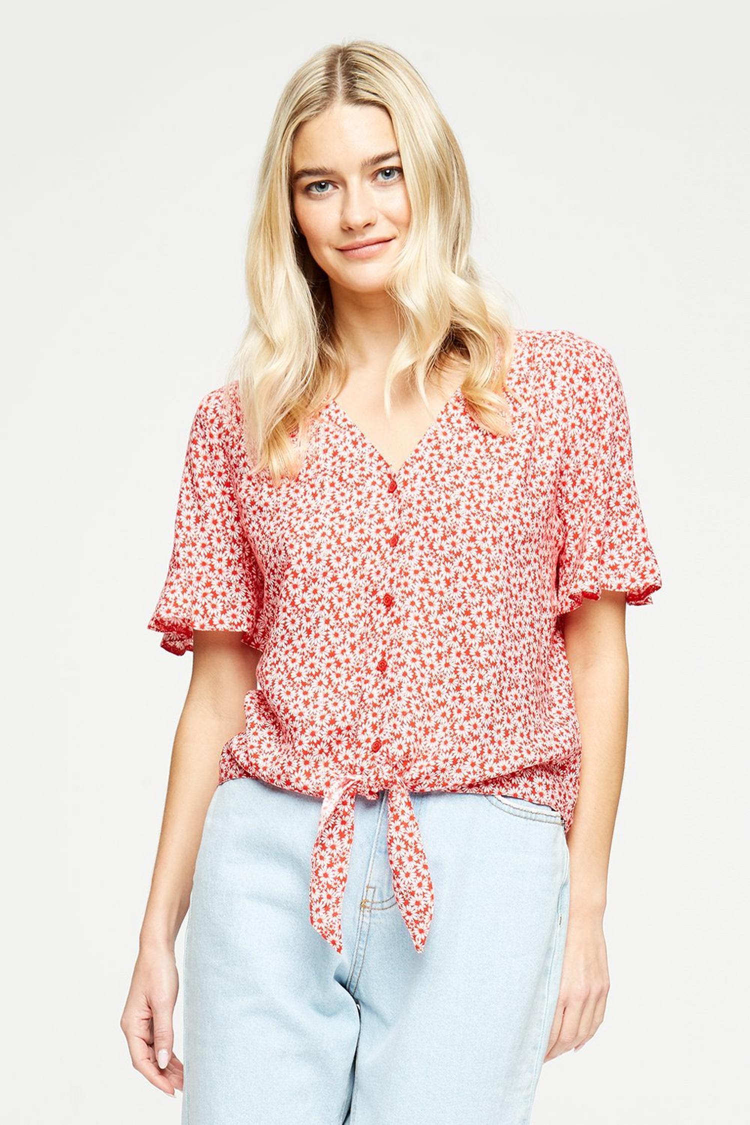 red ditsy print