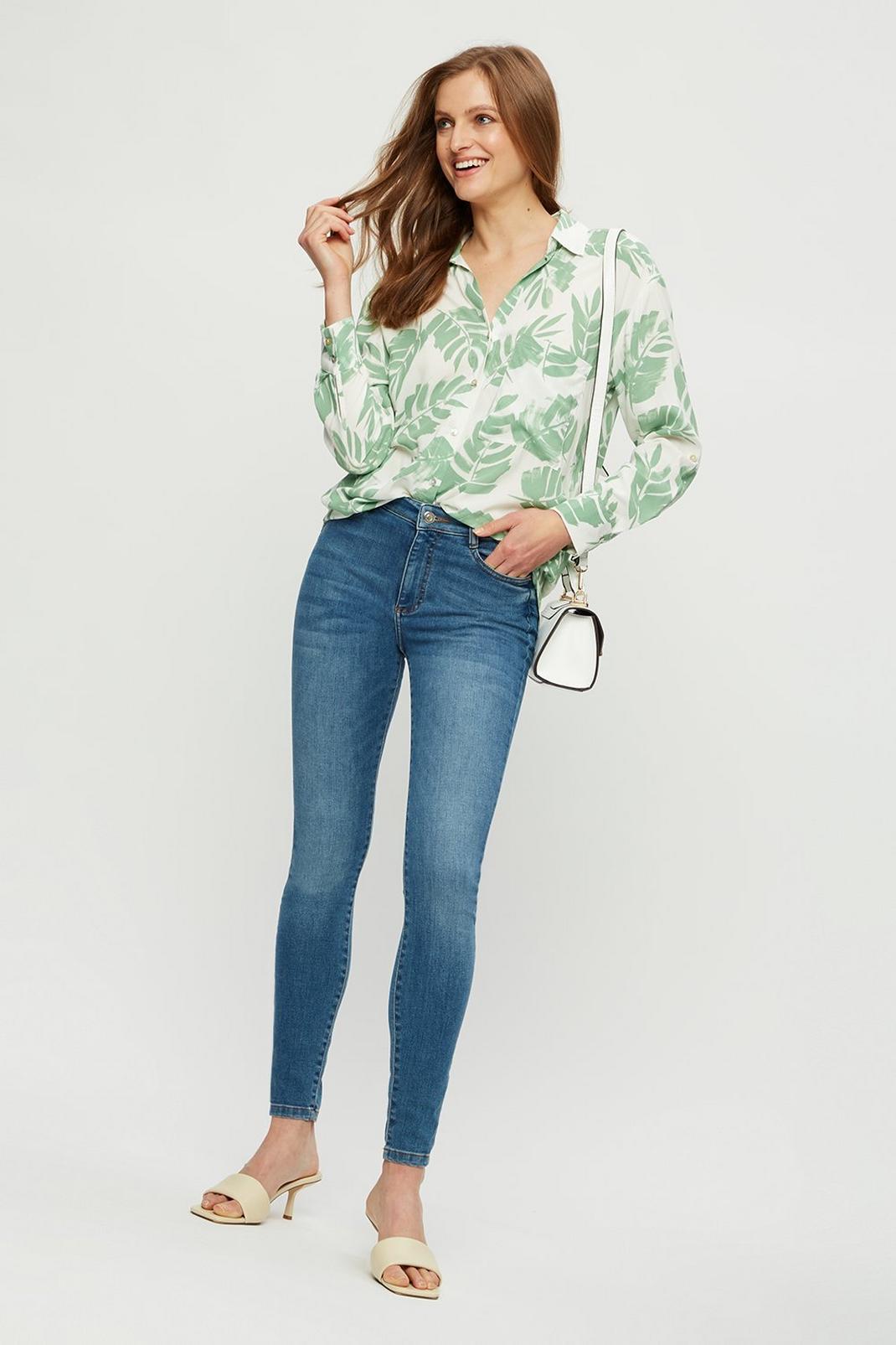 133 Green Leaf Long Sleeve Button Front Shirt image number 2