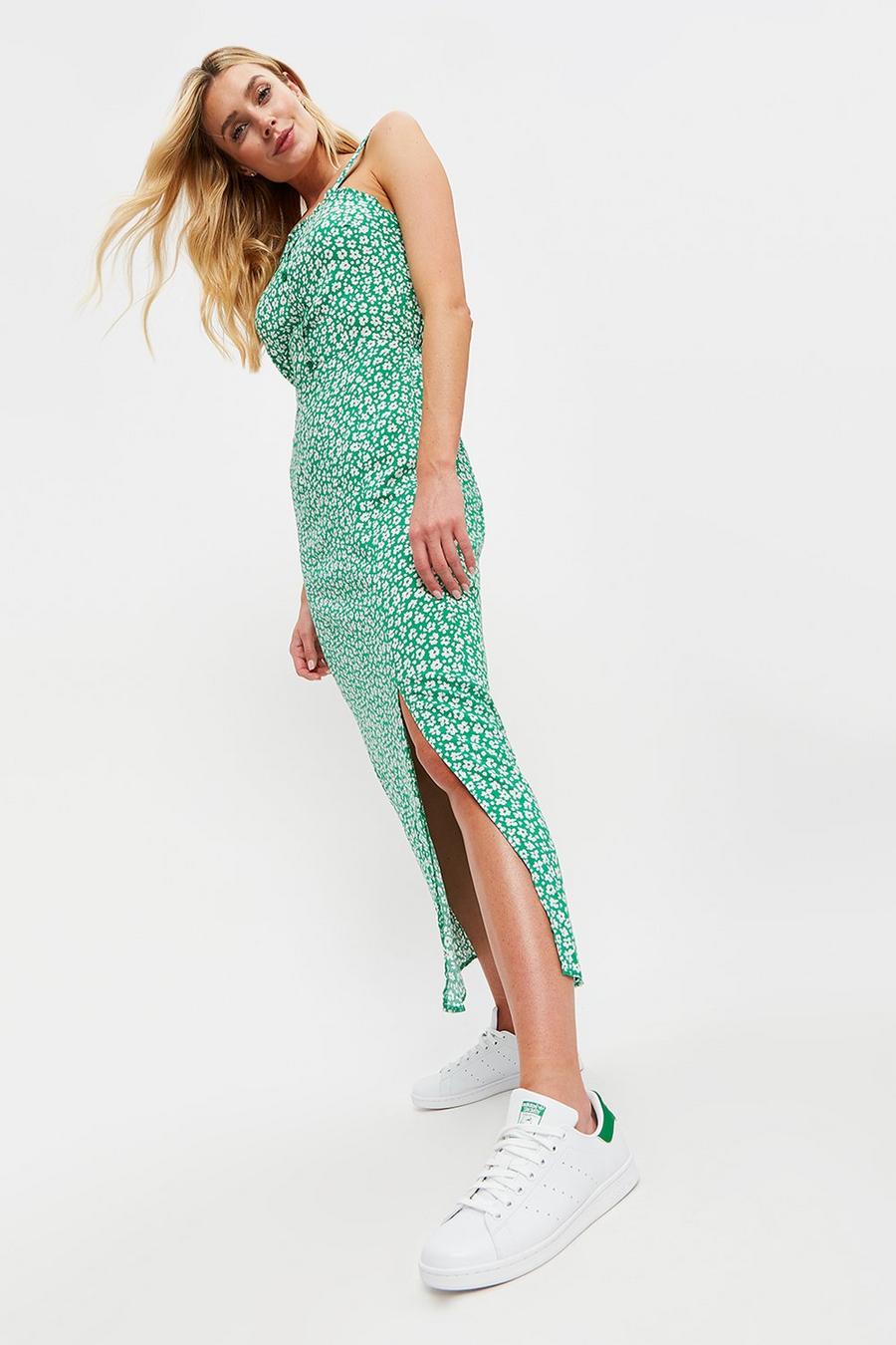 Tall Green Ditsy Strappy Maxi Dress  