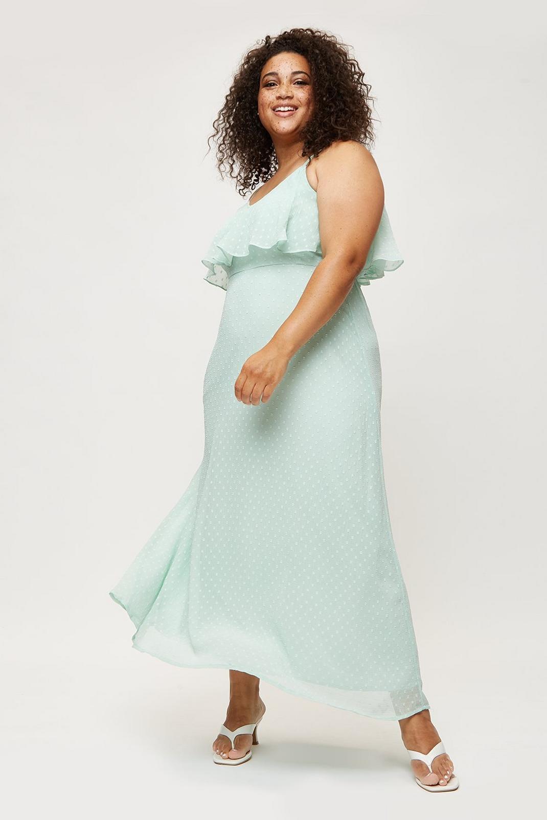 Curve Sage Dobby Strappy Maxi Dress image number 1