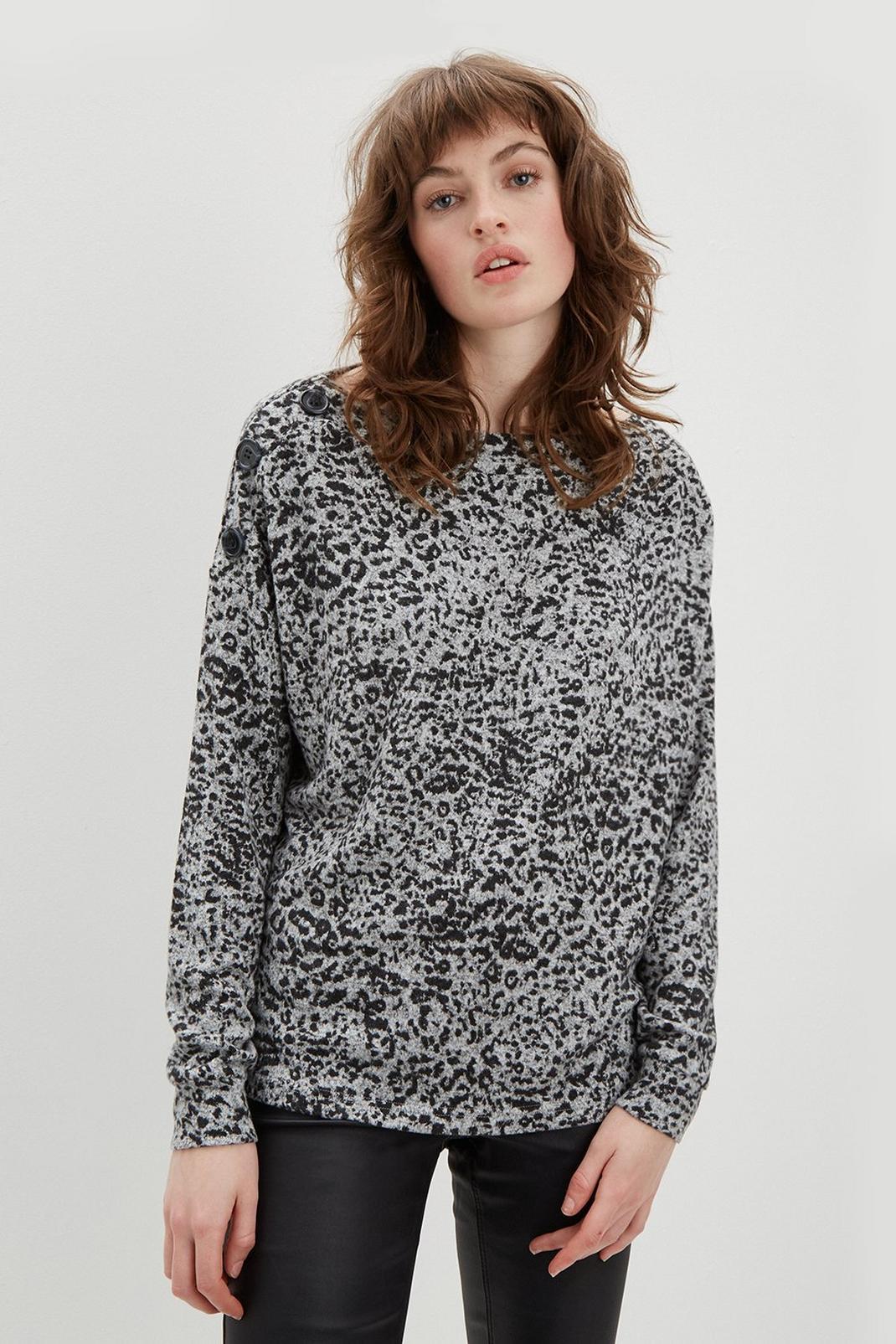 265 Leopard Soft Touch Batwing Top image number 1