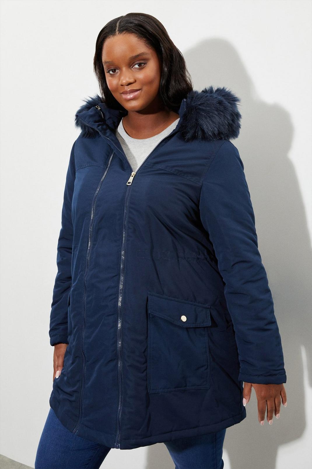 Navy Maternity and Nursing Panel Luxe Parka image number 1
