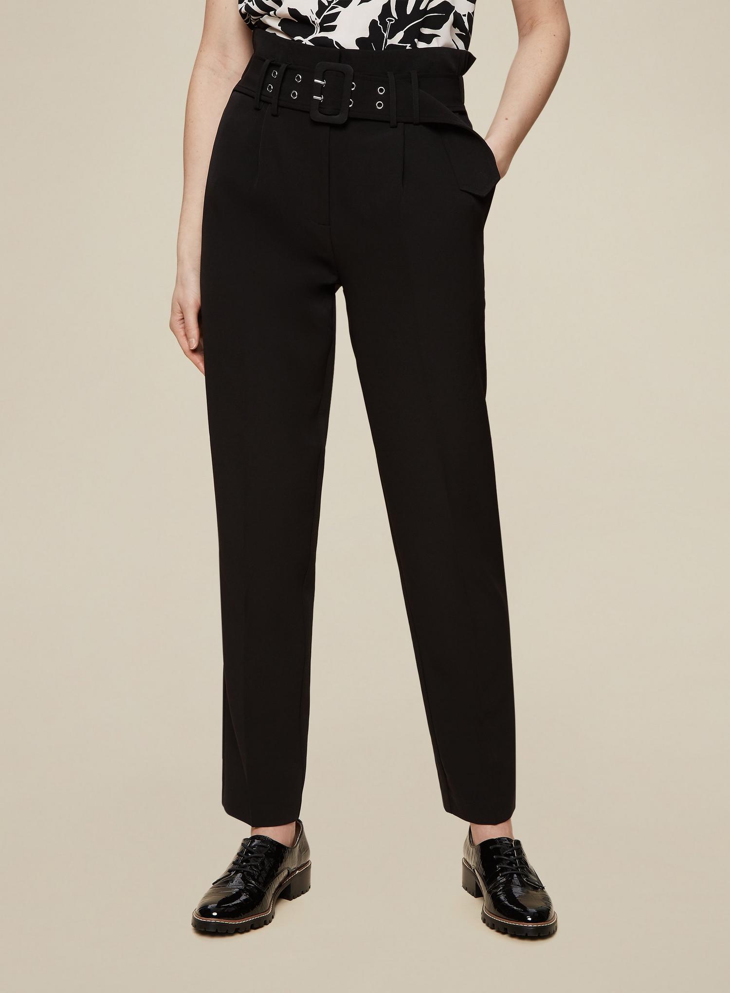 Tall Black Belted Trousers Dorothy Perkins Uk