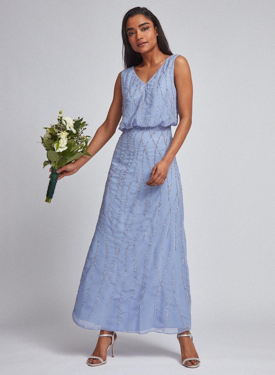 Petite Blue Bridesmaid Morgan Maxi Dress