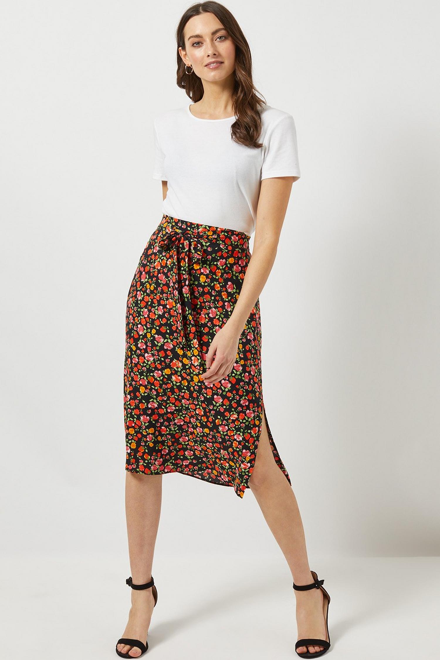 Ditsy Tie Waist Skirt | Dorothy Perkins UK