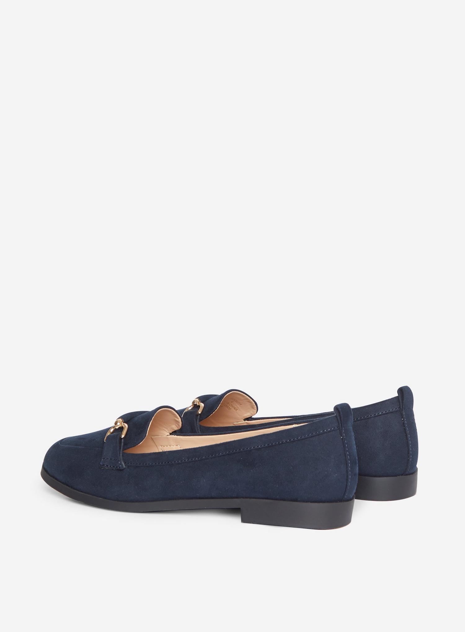 wide fit navy loafers
