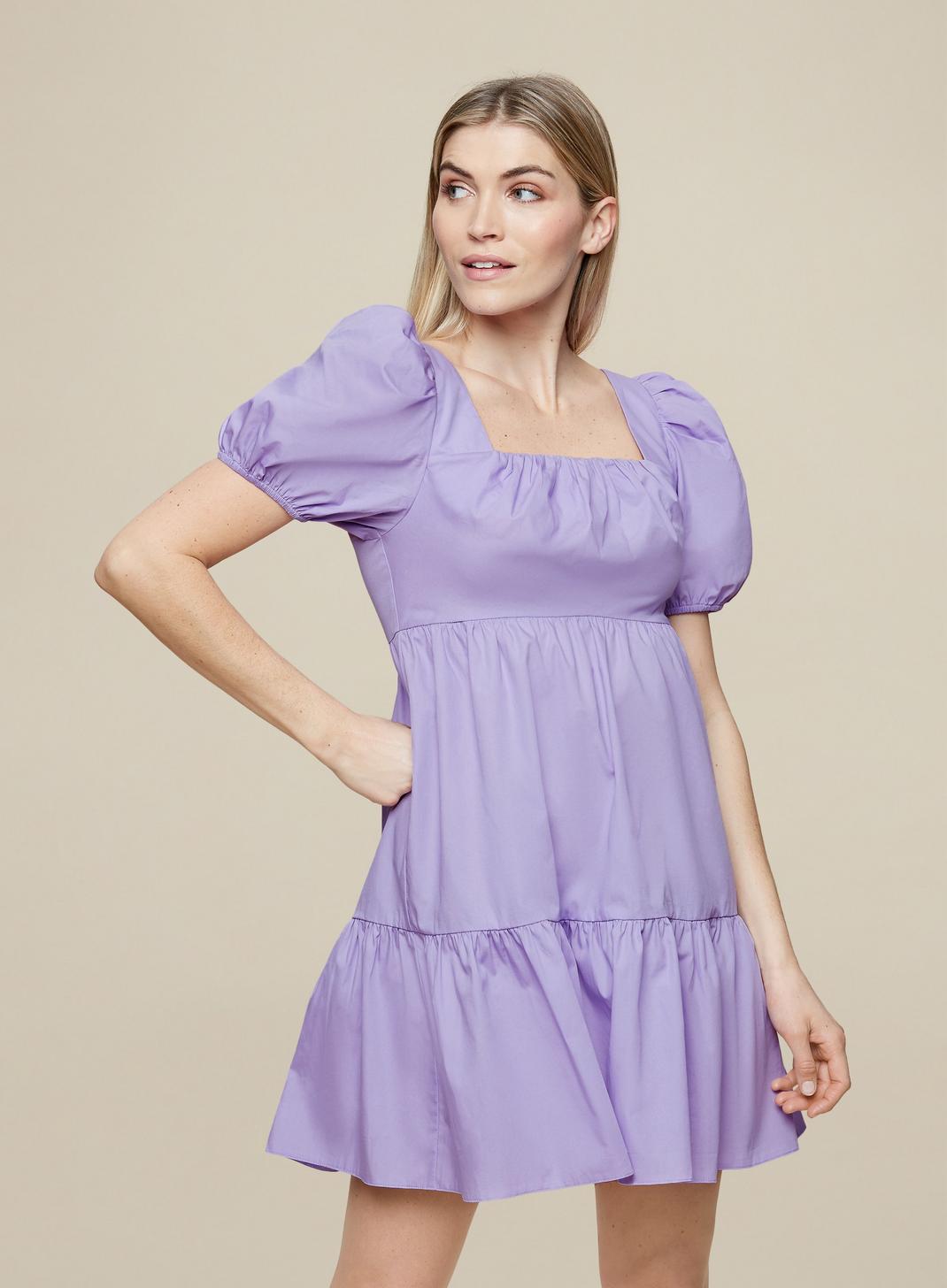 156 Lilac Cotton Smock Dress image number 1