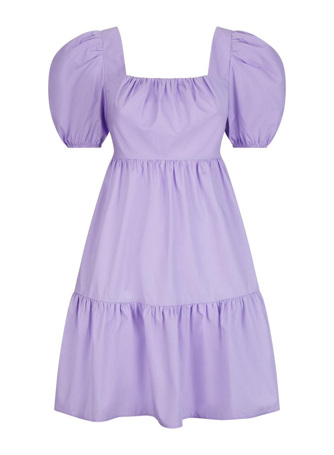 156 Lilac Cotton Smock Dress image number 2