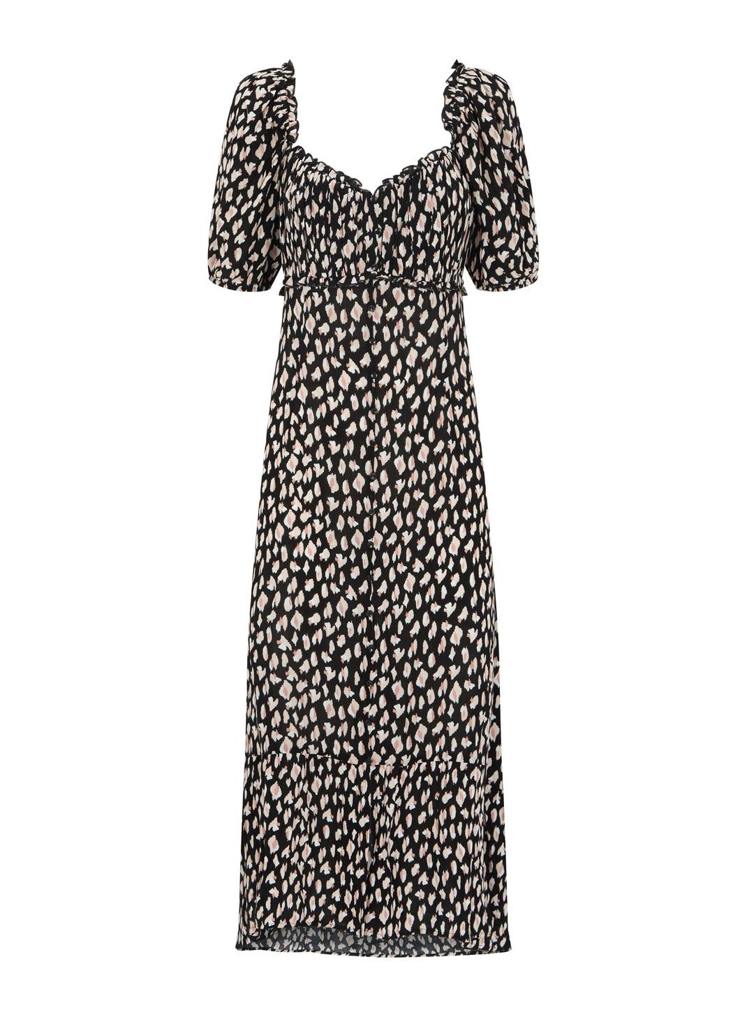 105 Black Leopard Print Crinkle Dress image number 2