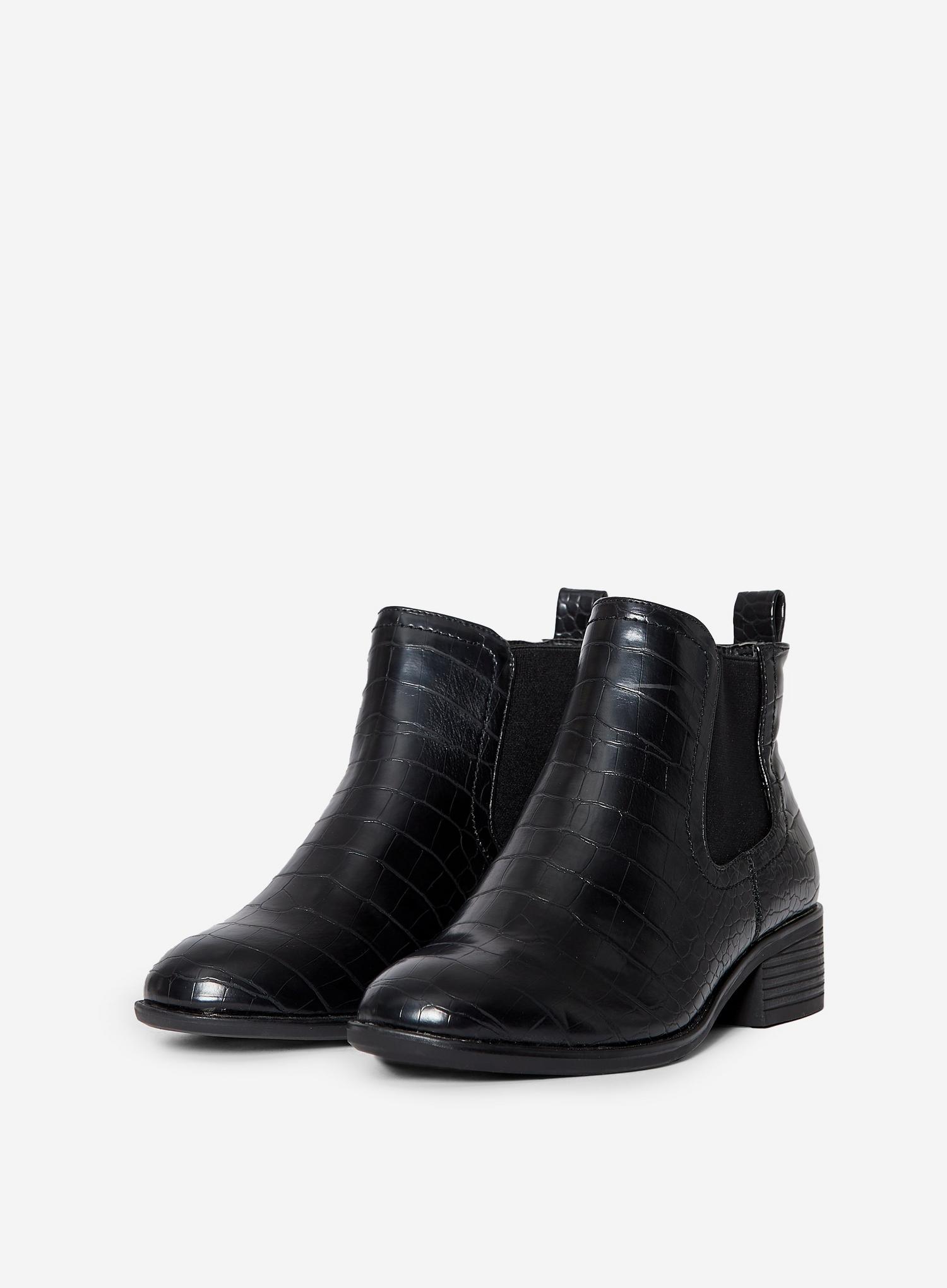 mock croc chelsea boots