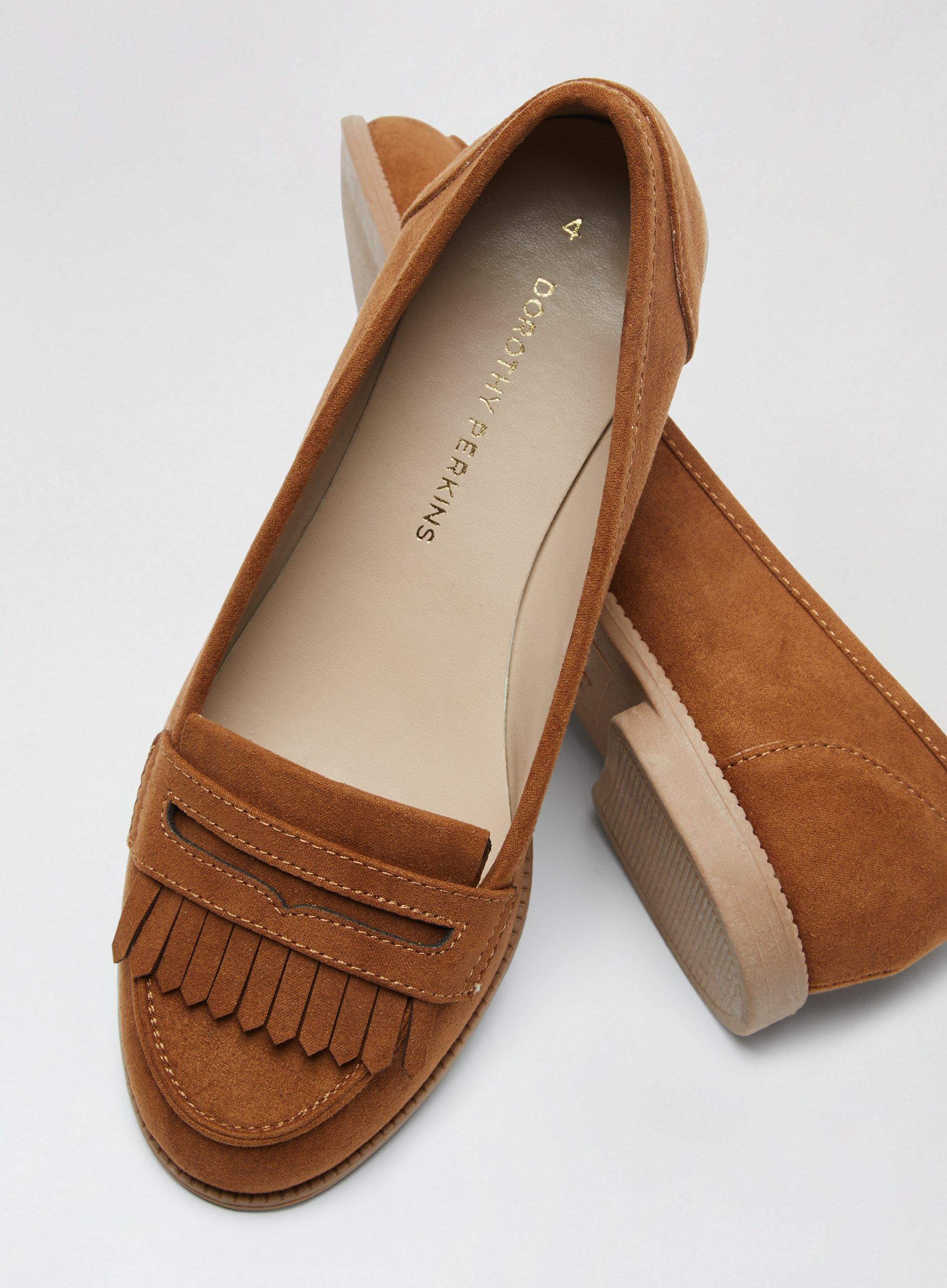 dorothy perkins tan loafers