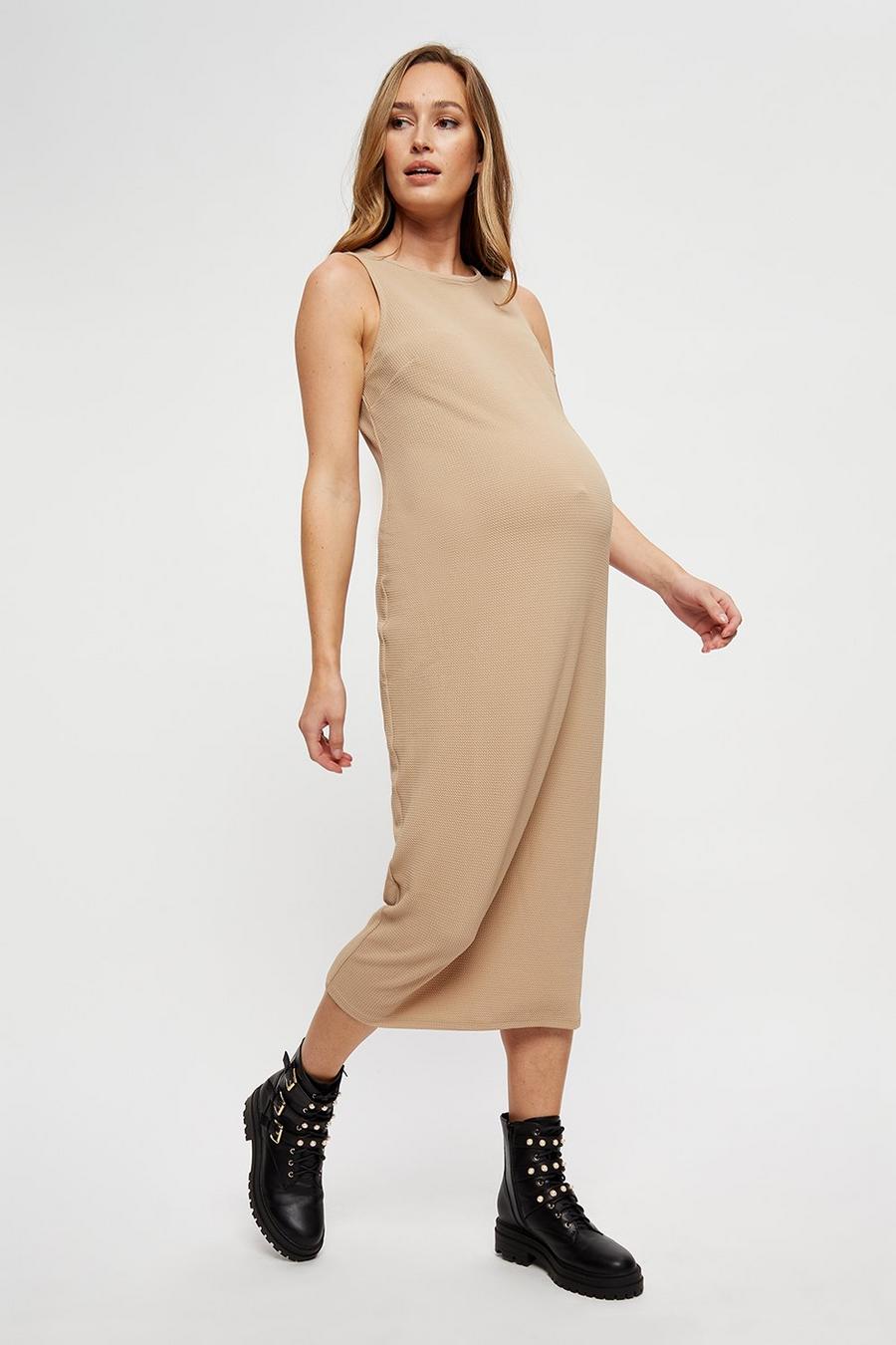 Maternity Camel Bodycon Dress