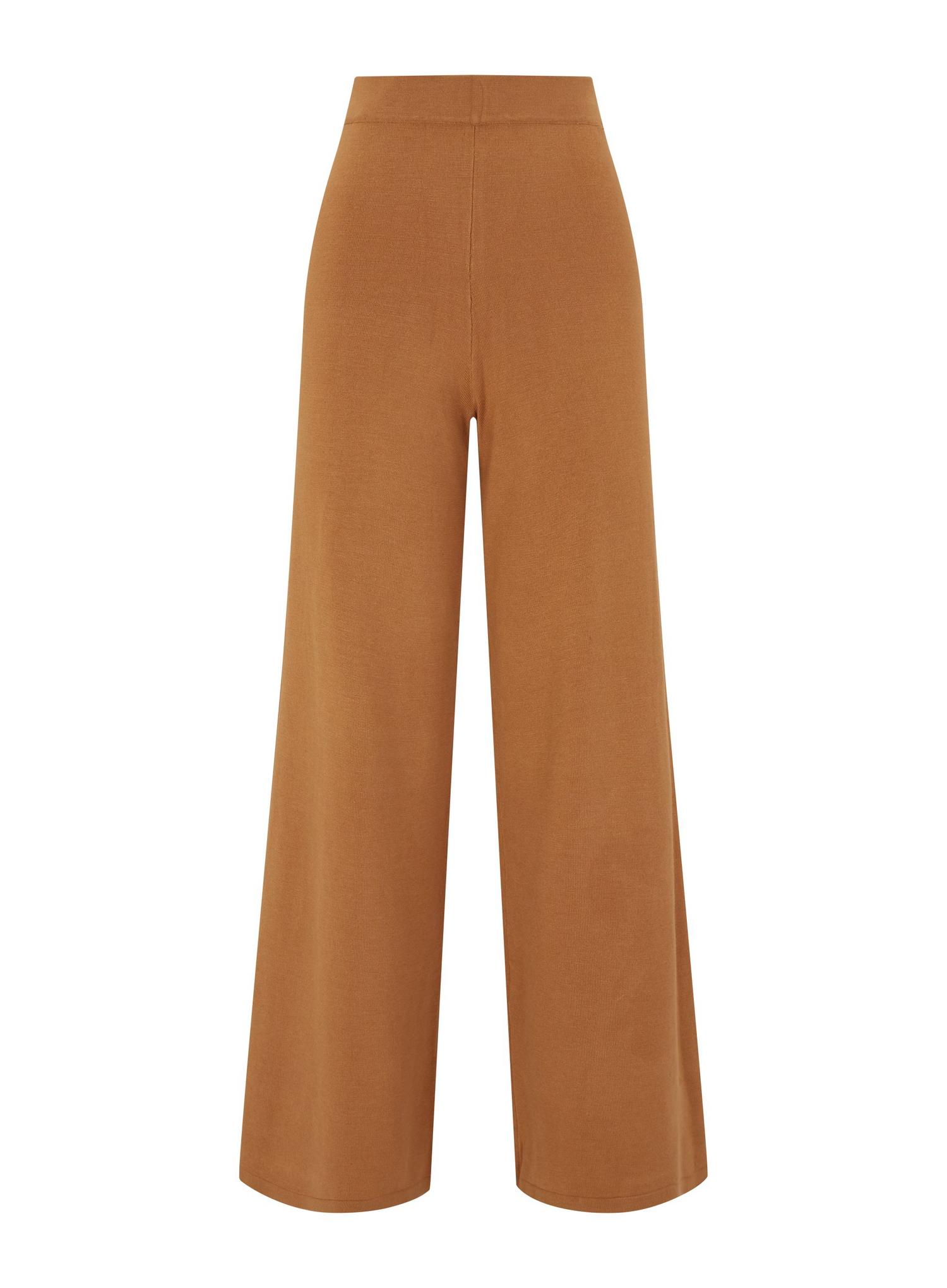 Camel Wide Leg Knitted Trousers | Dorothy Perkins UK