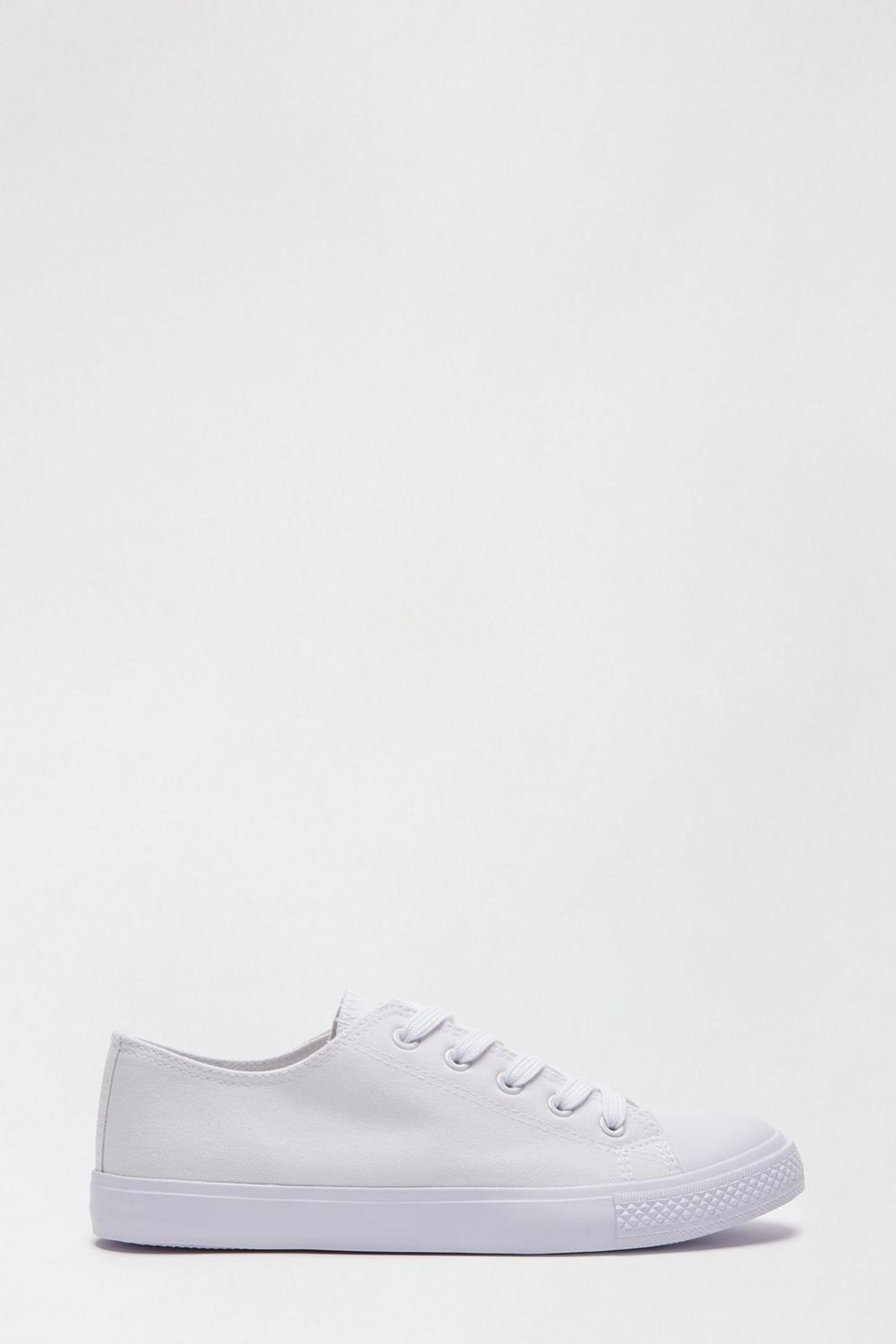 White Icon Canvas Trainers image number 1