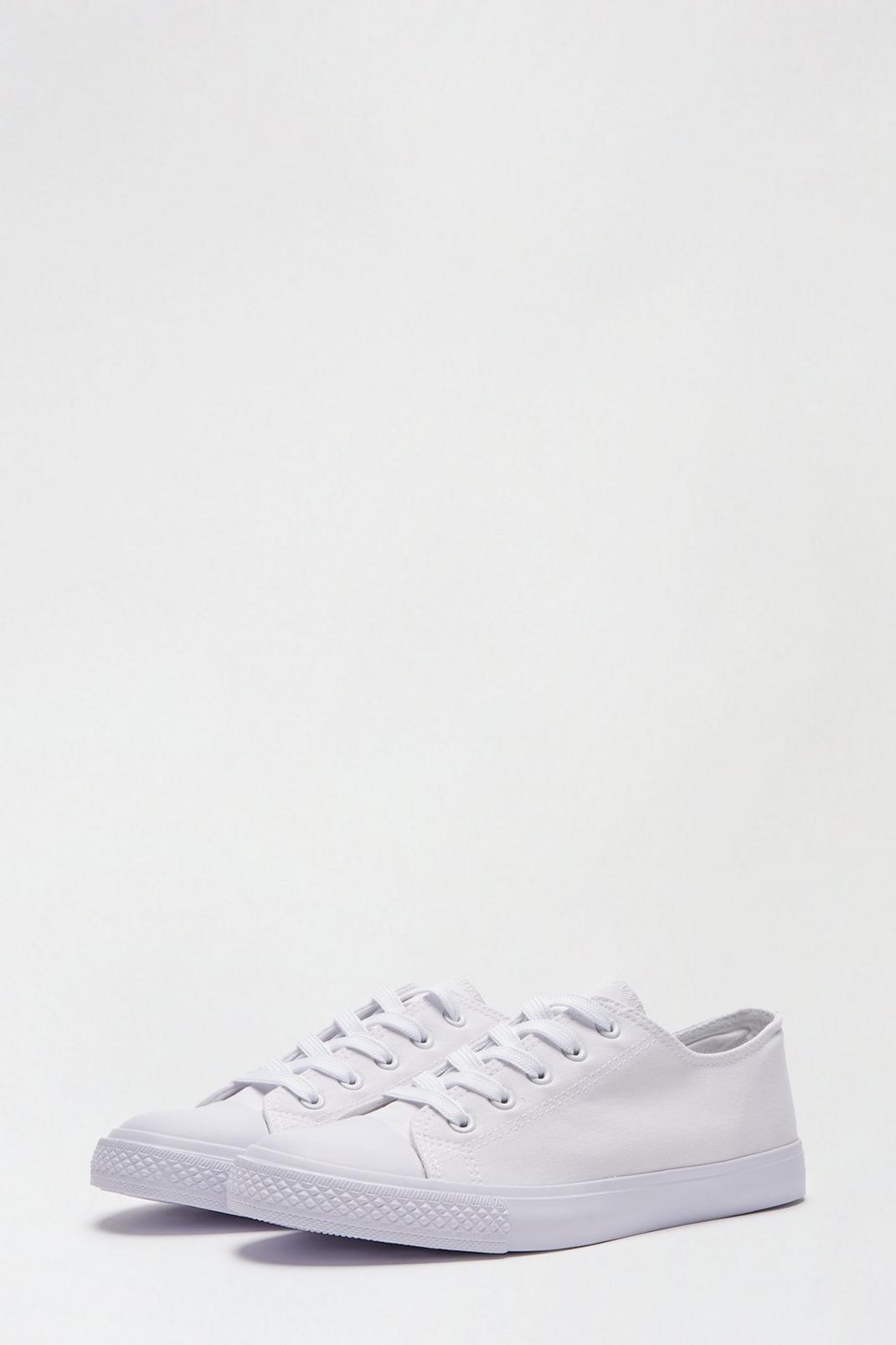 173 White Icon Canvas Trainers image number 2