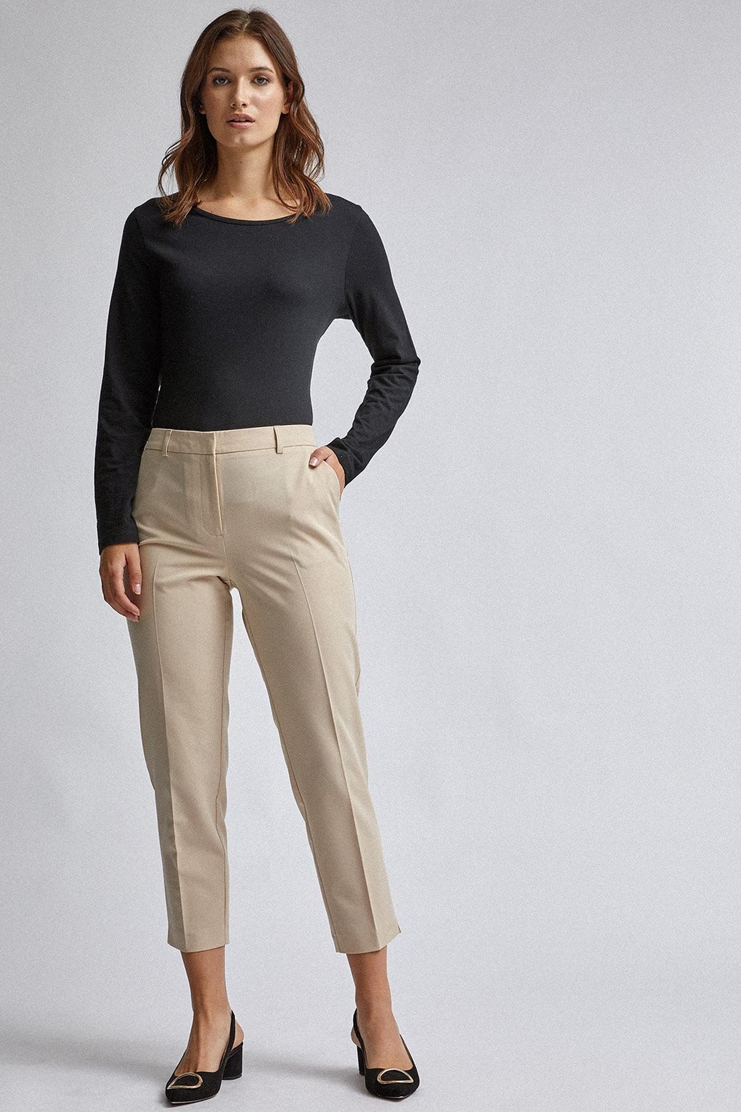 Stone Ankle Grazer Trousers | Dorothy Perkins UK