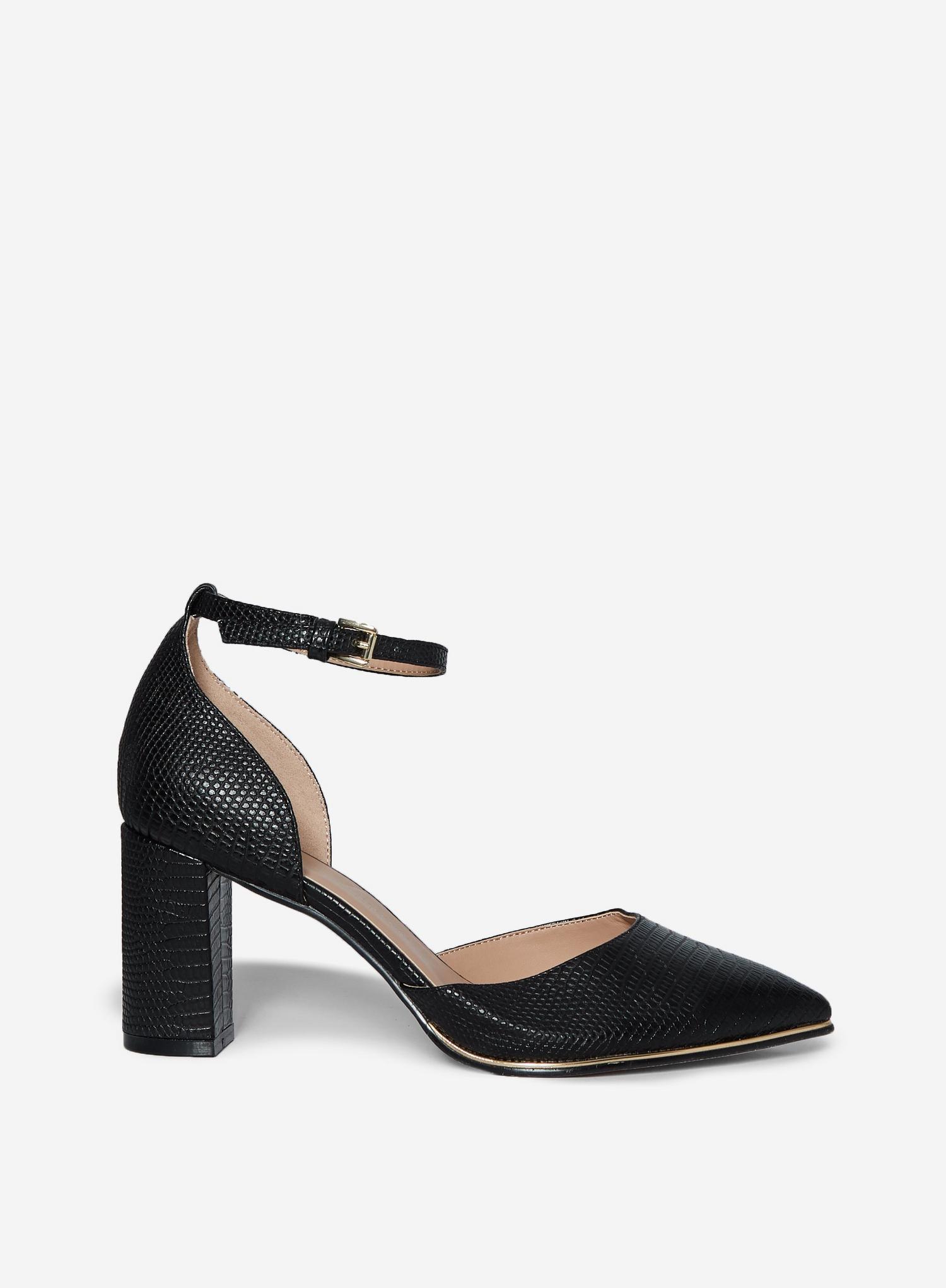 Wide Fit Black Evoke Court Shoes | Dorothy Perkins UK