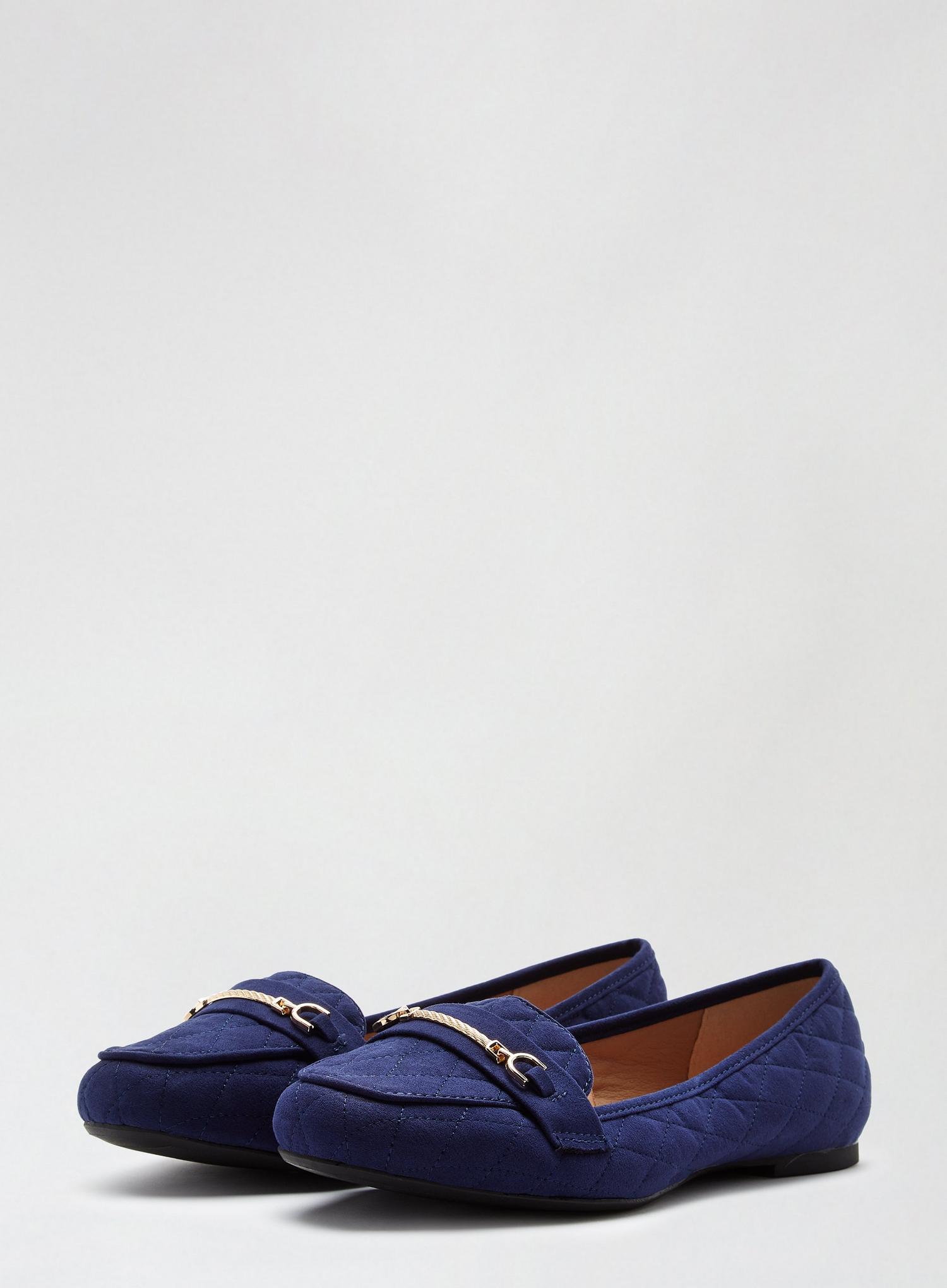 wide fit navy loafers